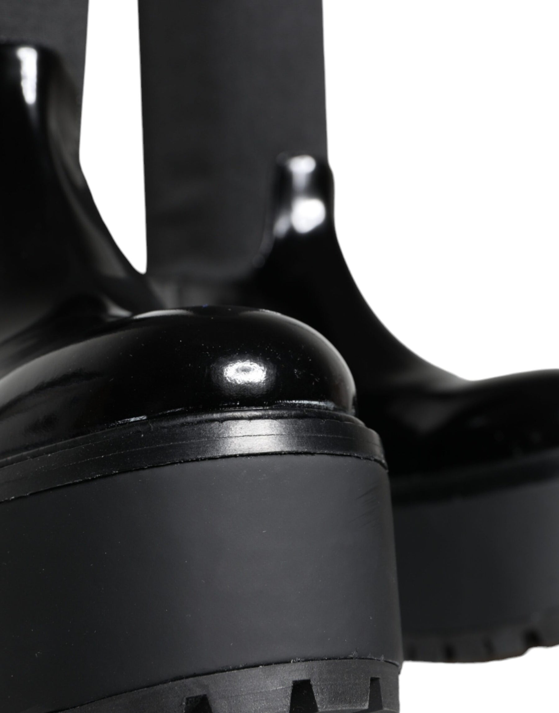 Dolce & Gabbana Black Leather Jersey Knee High Boots Shoes | Regal Royce