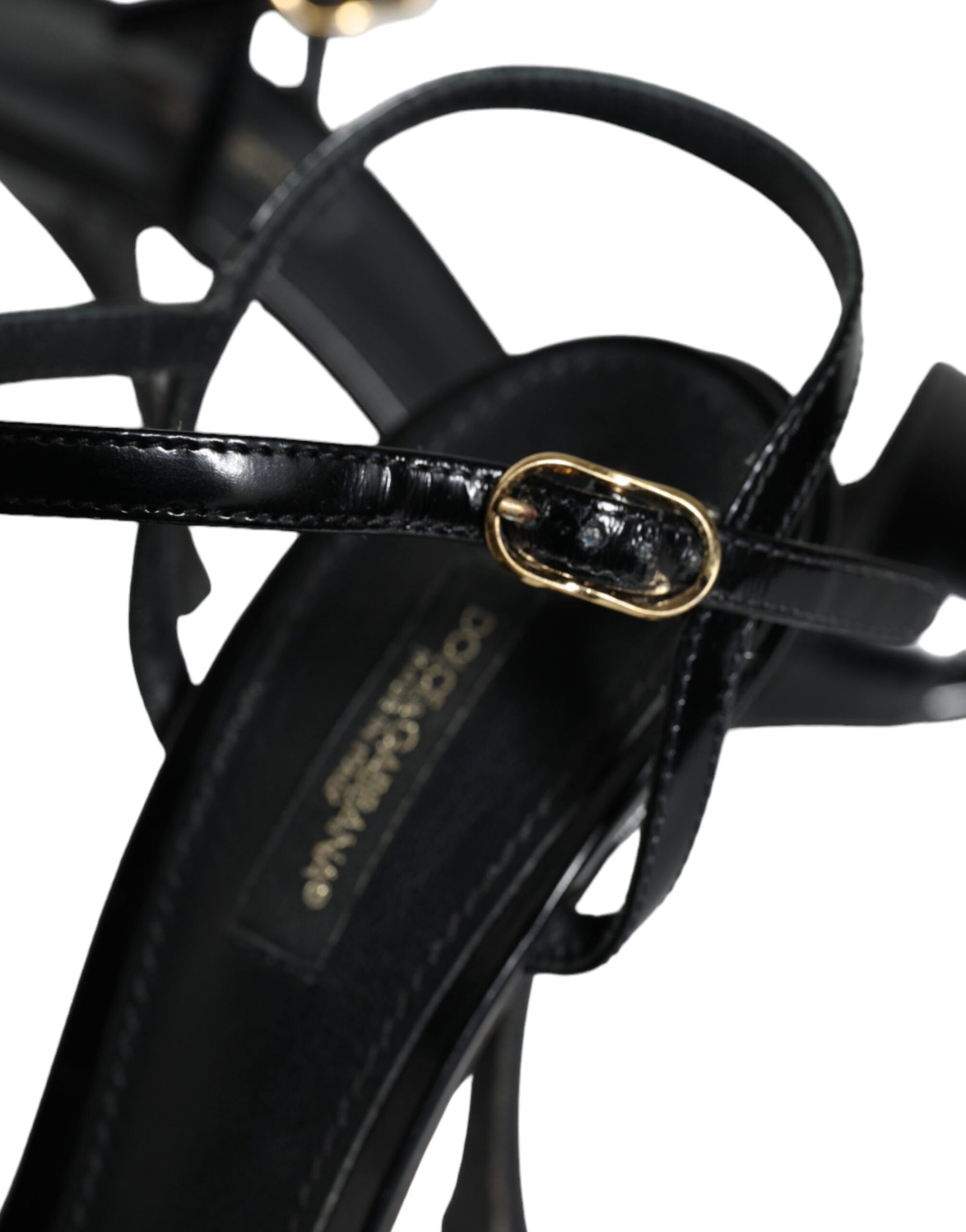 Dolce & Gabbana Black KEIRA Leather Heels Sandals Shoes | Regal Royce