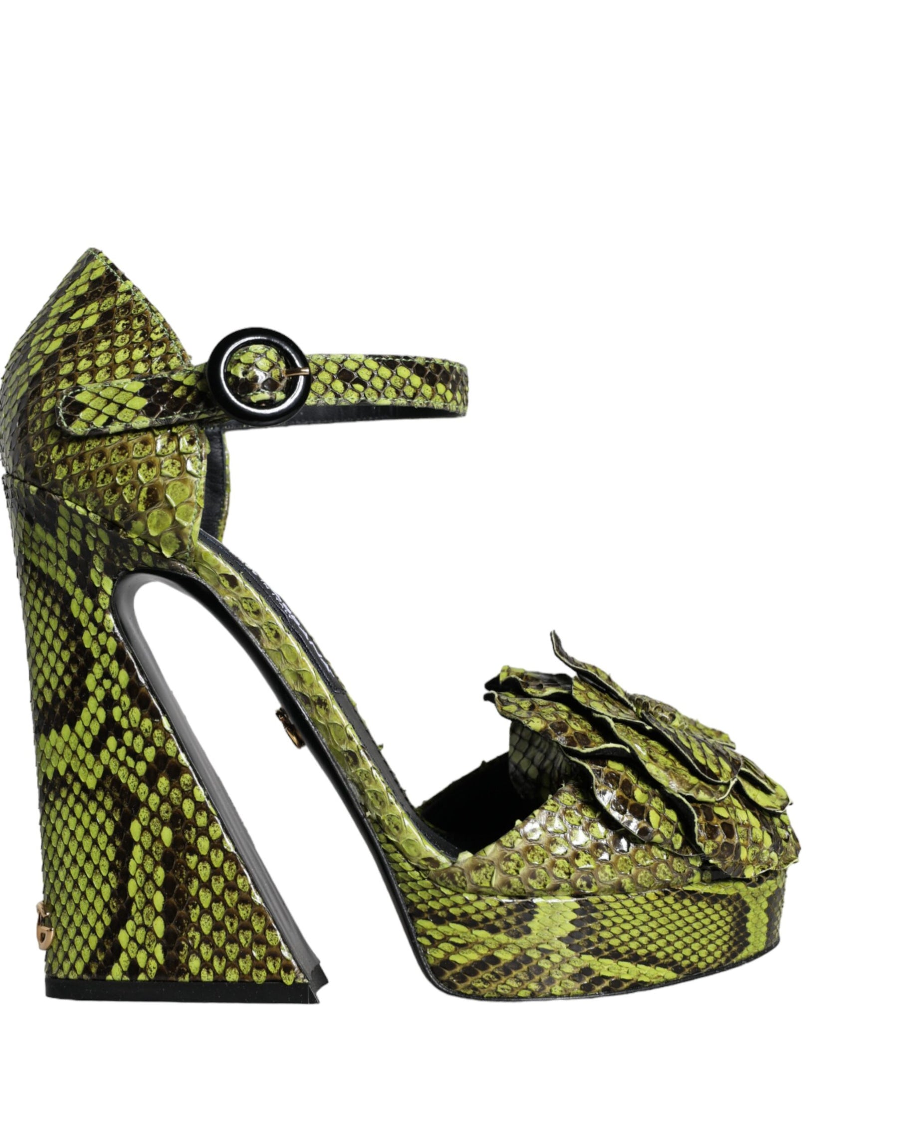 Dolce & Gabbana Green Exotic Leather Ankle Strap Heels Sandals Shoes | Regal Royce