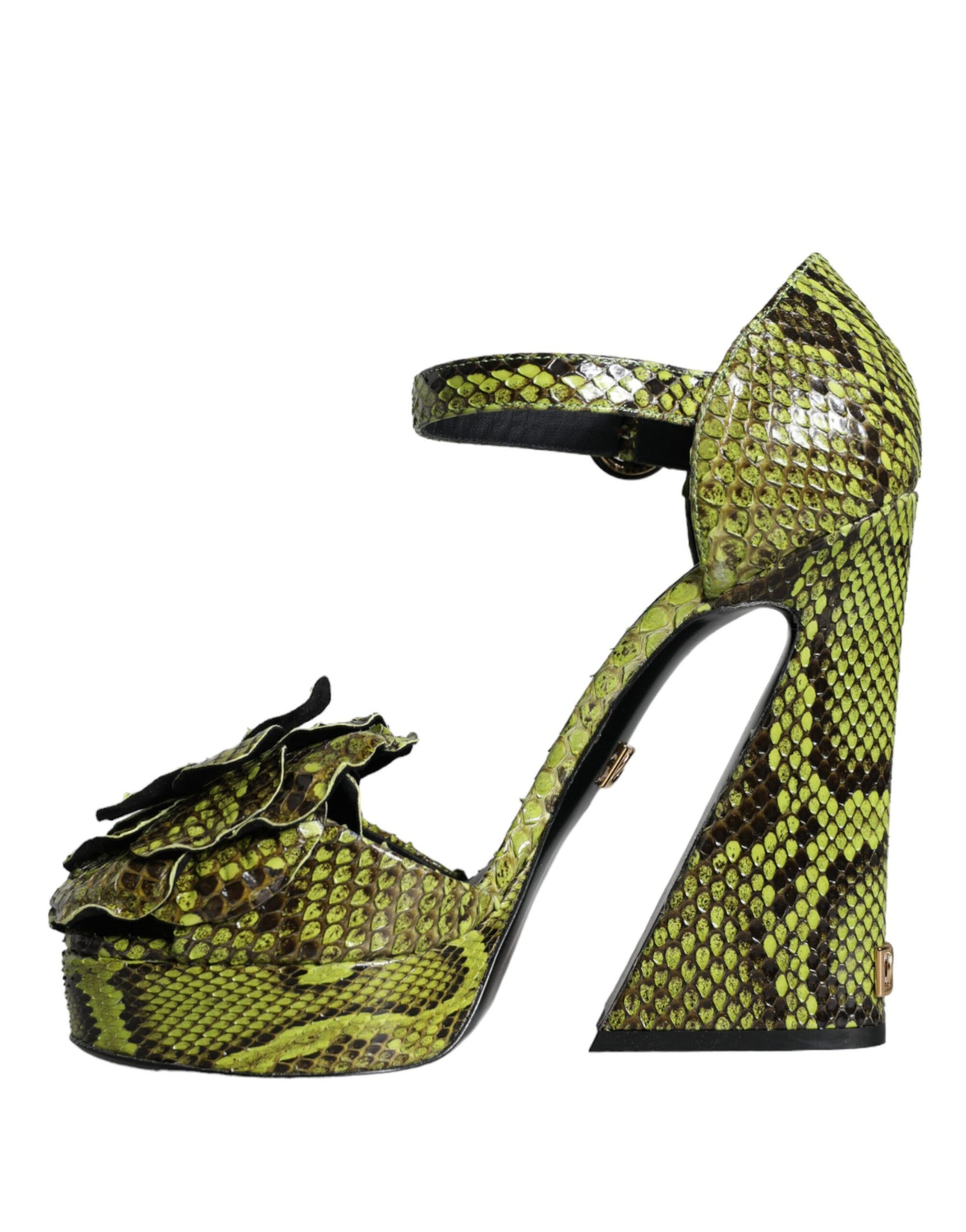 Dolce & Gabbana Green Exotic Leather Ankle Strap Heels Sandals Shoes | Regal Royce