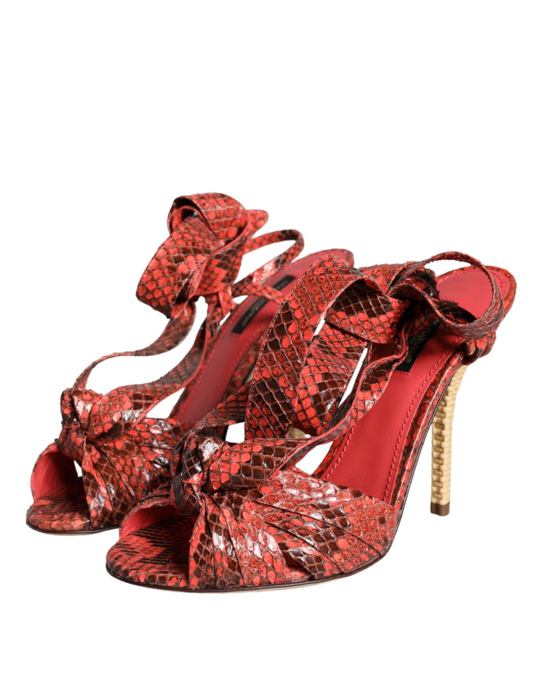 Dolce & Gabbana Coral Exotic Leather Heels Sandals Shoes | Regal Royce
