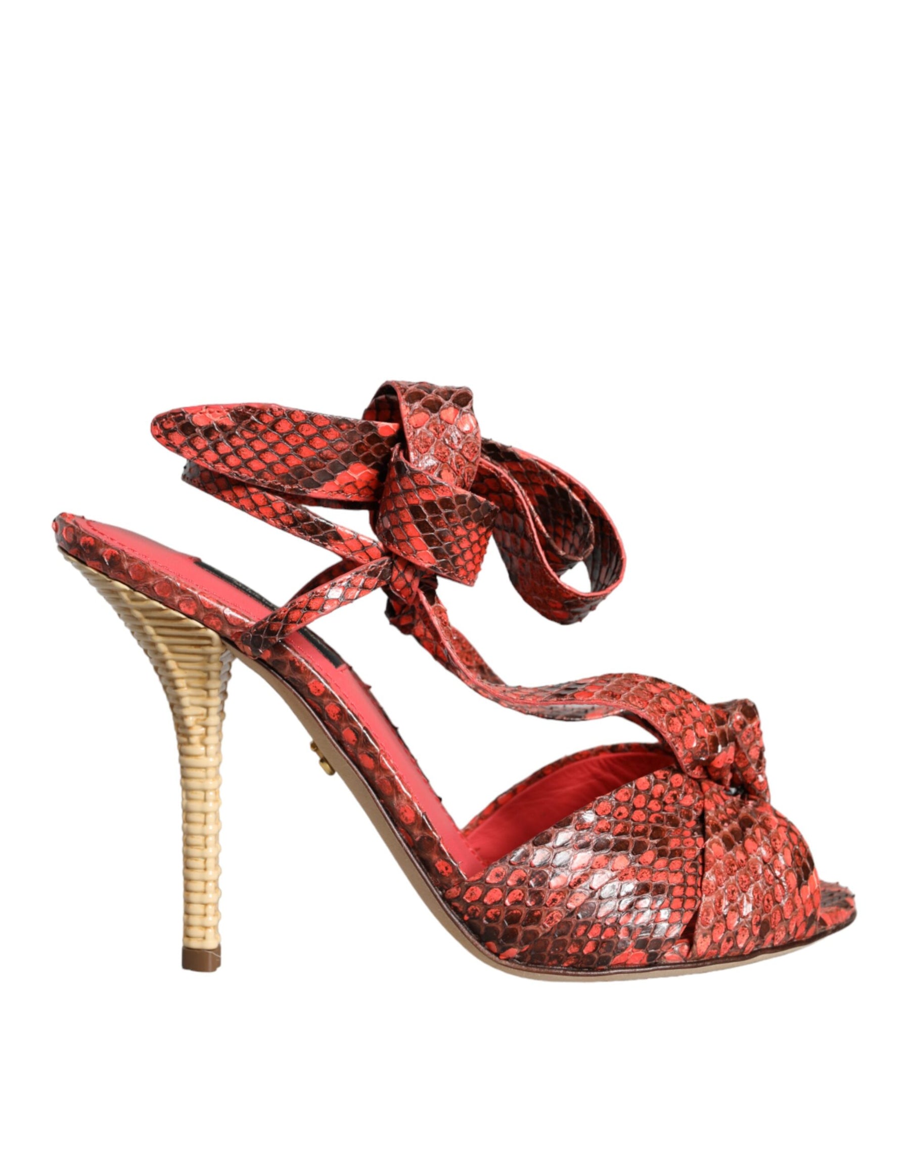 Dolce & Gabbana Coral Exotic Leather Heels Sandals Shoes | Regal Royce
