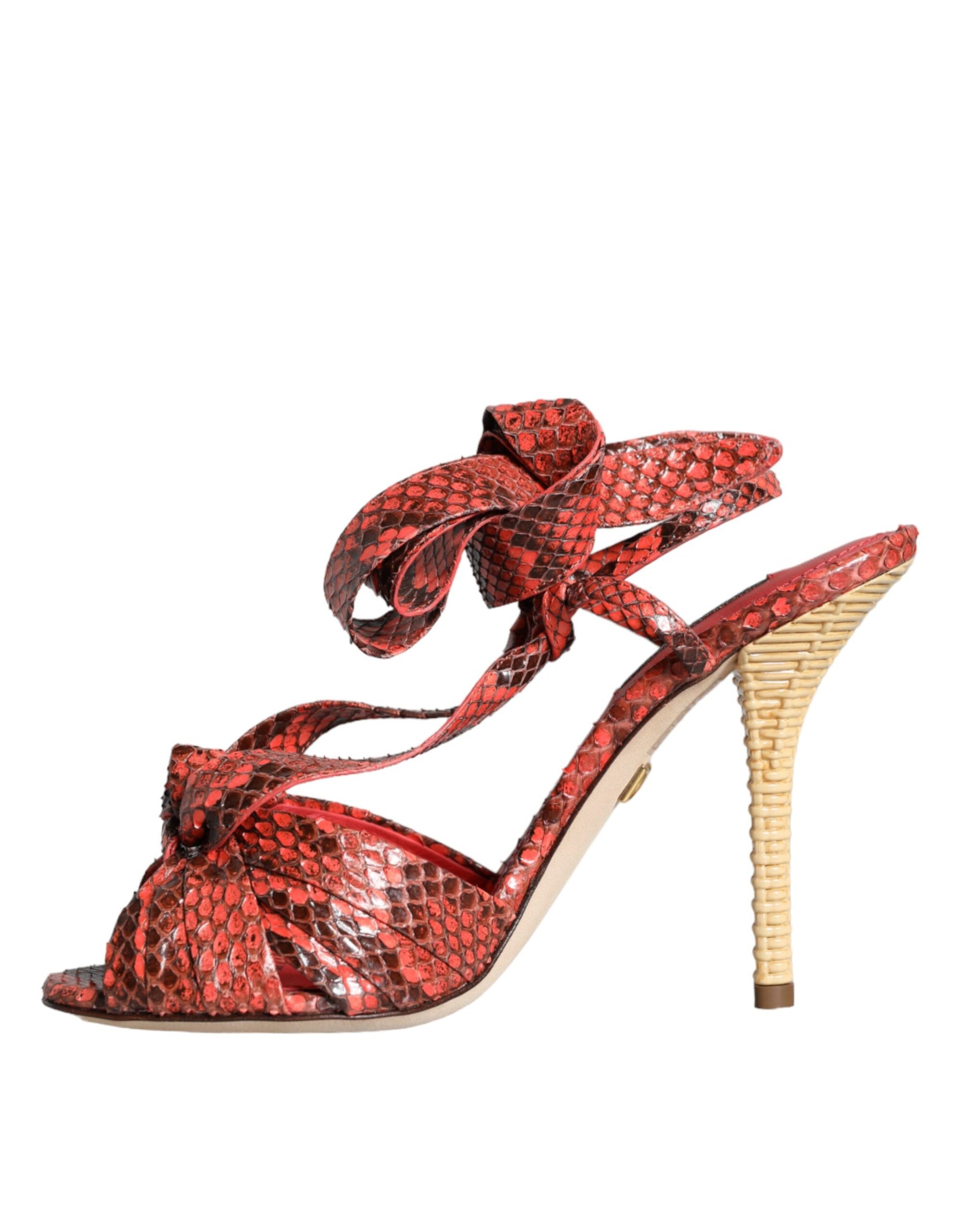 Dolce & Gabbana Coral Exotic Leather Heels Sandals Shoes | Regal Royce