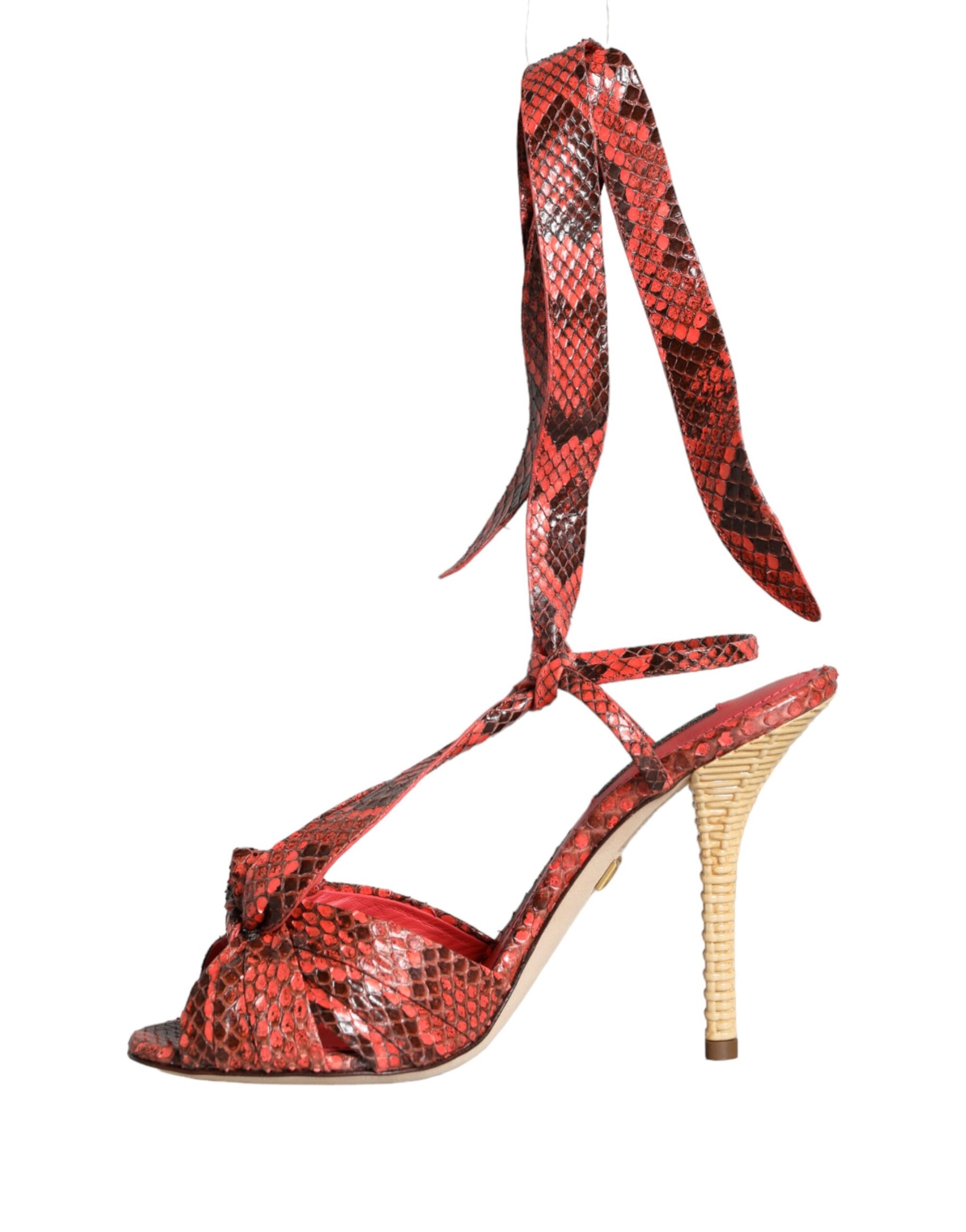 Dolce & Gabbana Coral Exotic Leather Heels Sandals Shoes | Regal Royce
