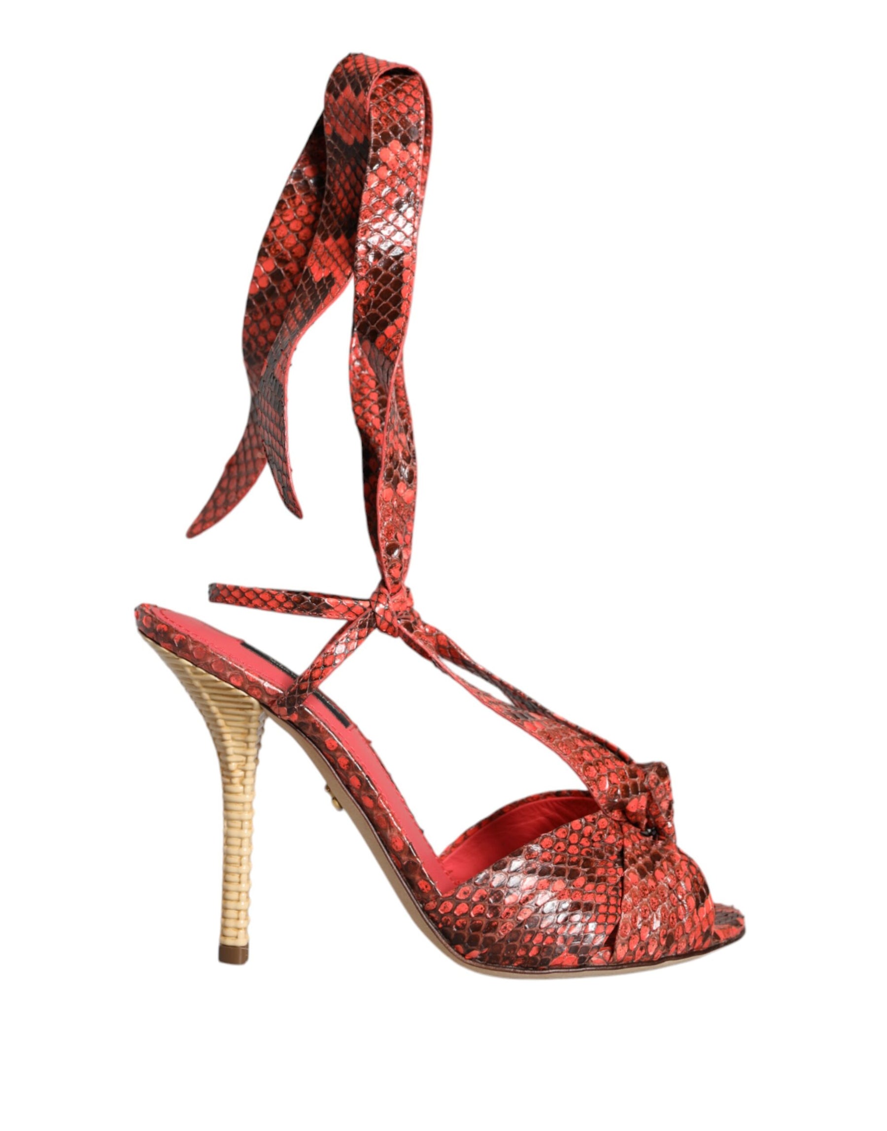 Dolce & Gabbana Coral Exotic Leather Heels Sandals Shoes | Regal Royce