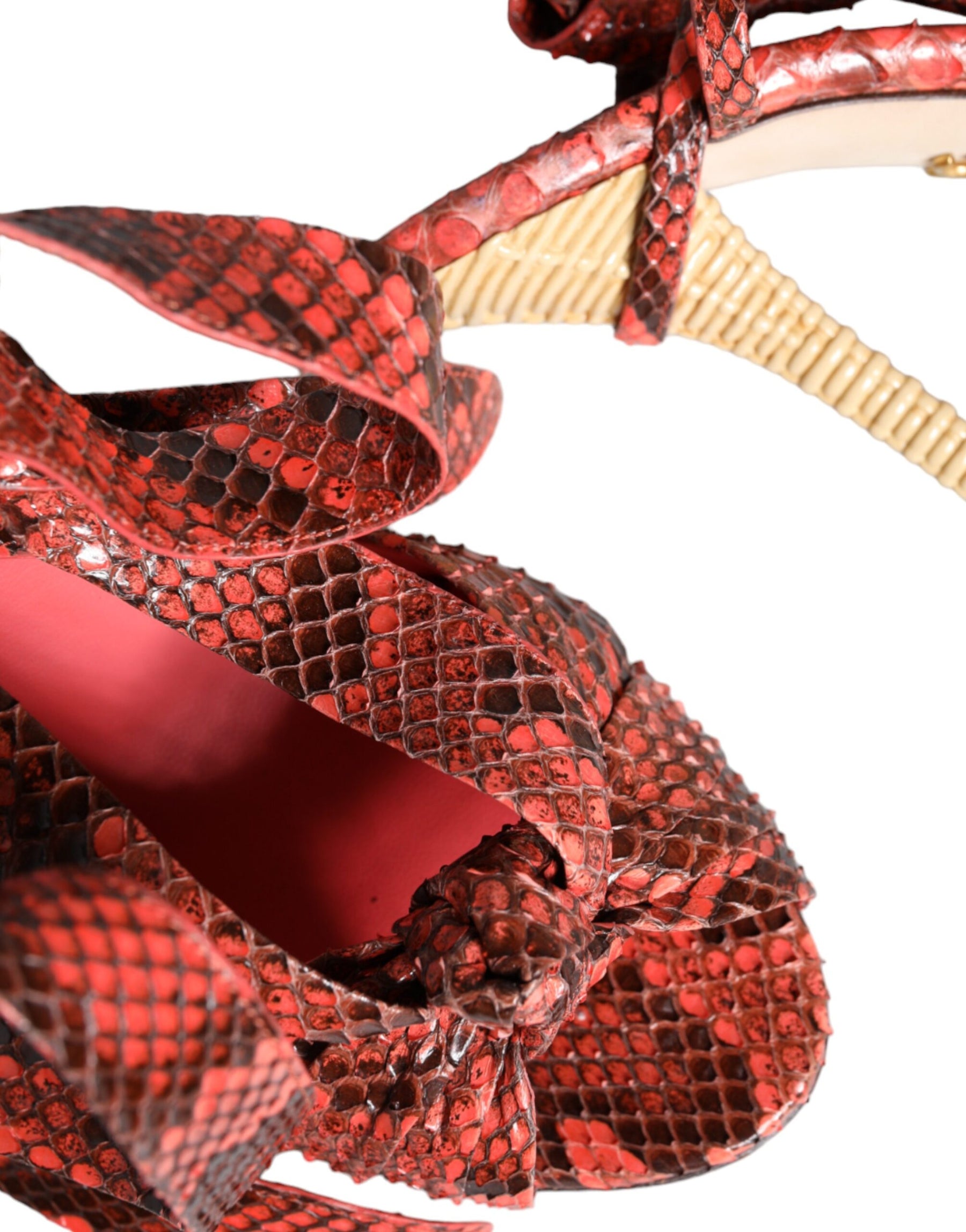 Dolce & Gabbana Coral Exotic Leather Heels Sandals Shoes | Regal Royce