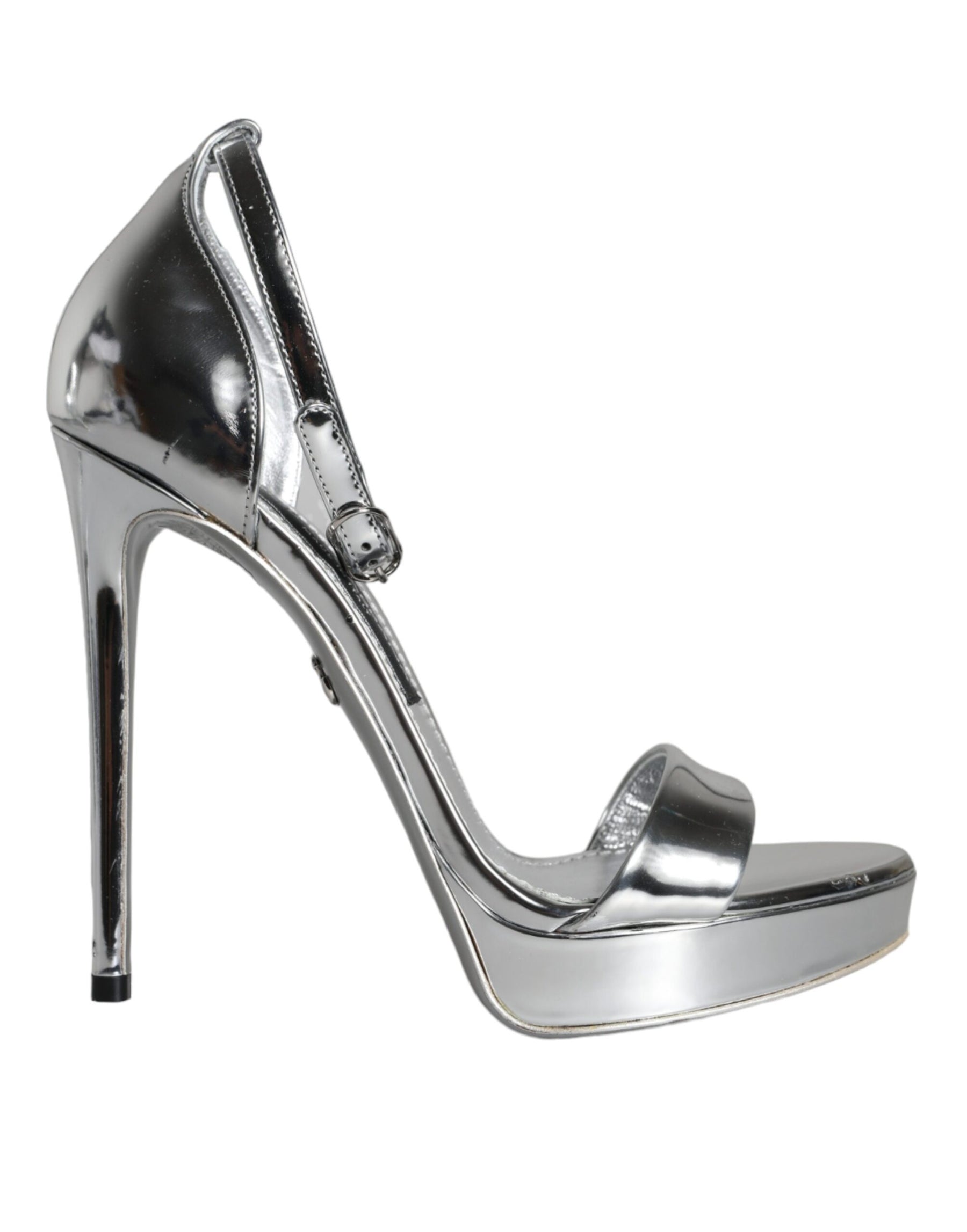 Dolce & Gabbana Silver KEIRA Heels Ankle Strap Sandals Shoes | Regal Royce