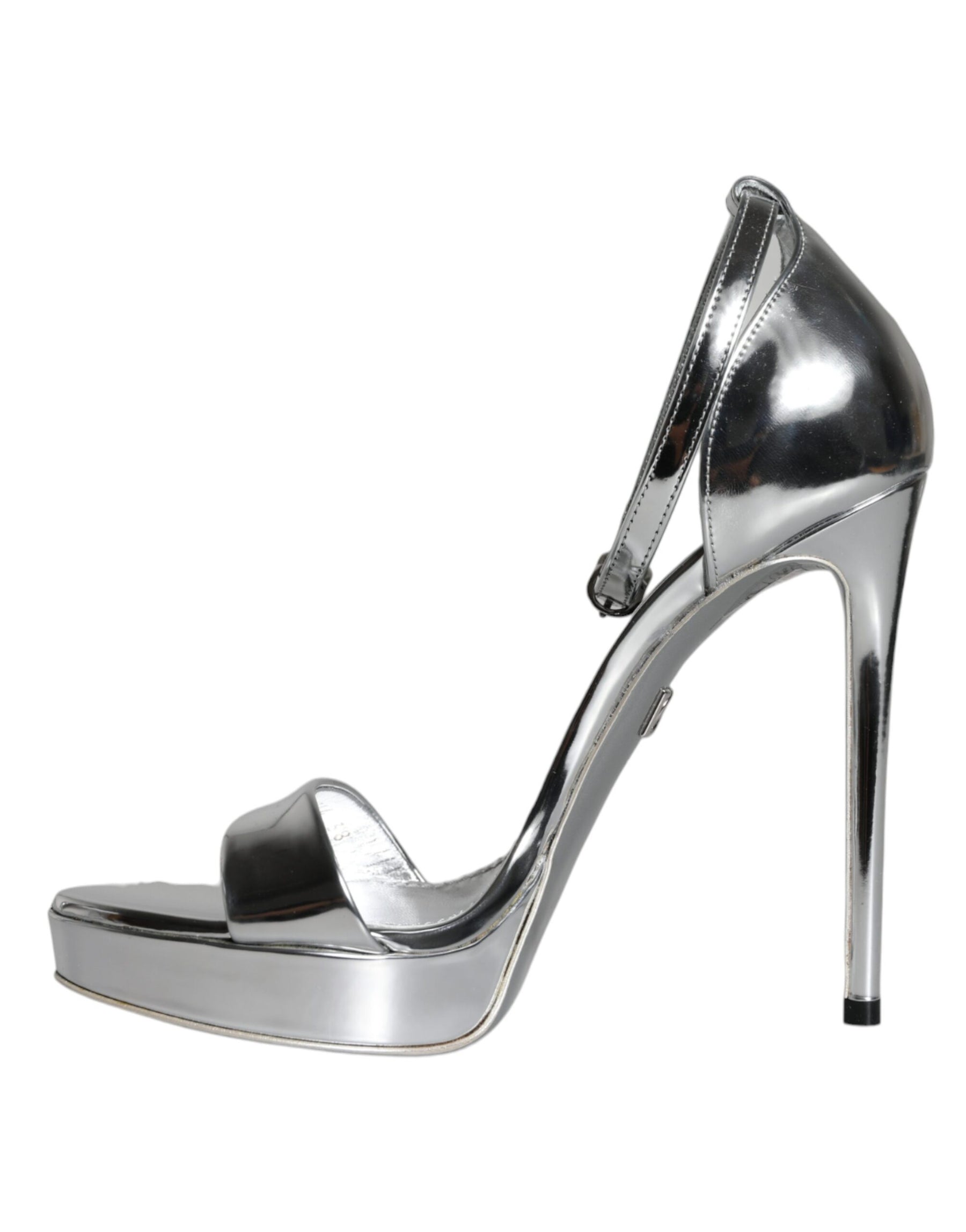 Dolce & Gabbana Silver KEIRA Heels Ankle Strap Sandals Shoes | Regal Royce