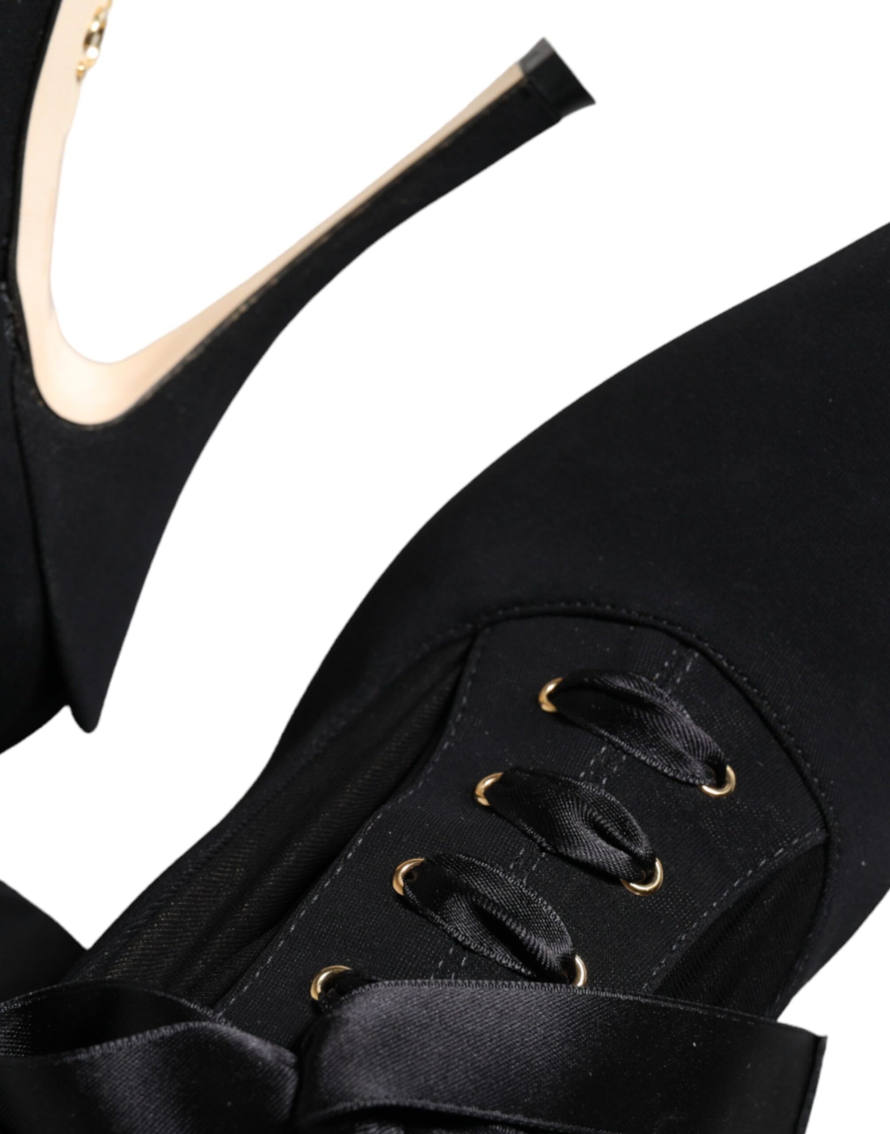 Dolce & Gabbana Black Stiletto Heels Mid Calf Boots Shoes | Regal Royce