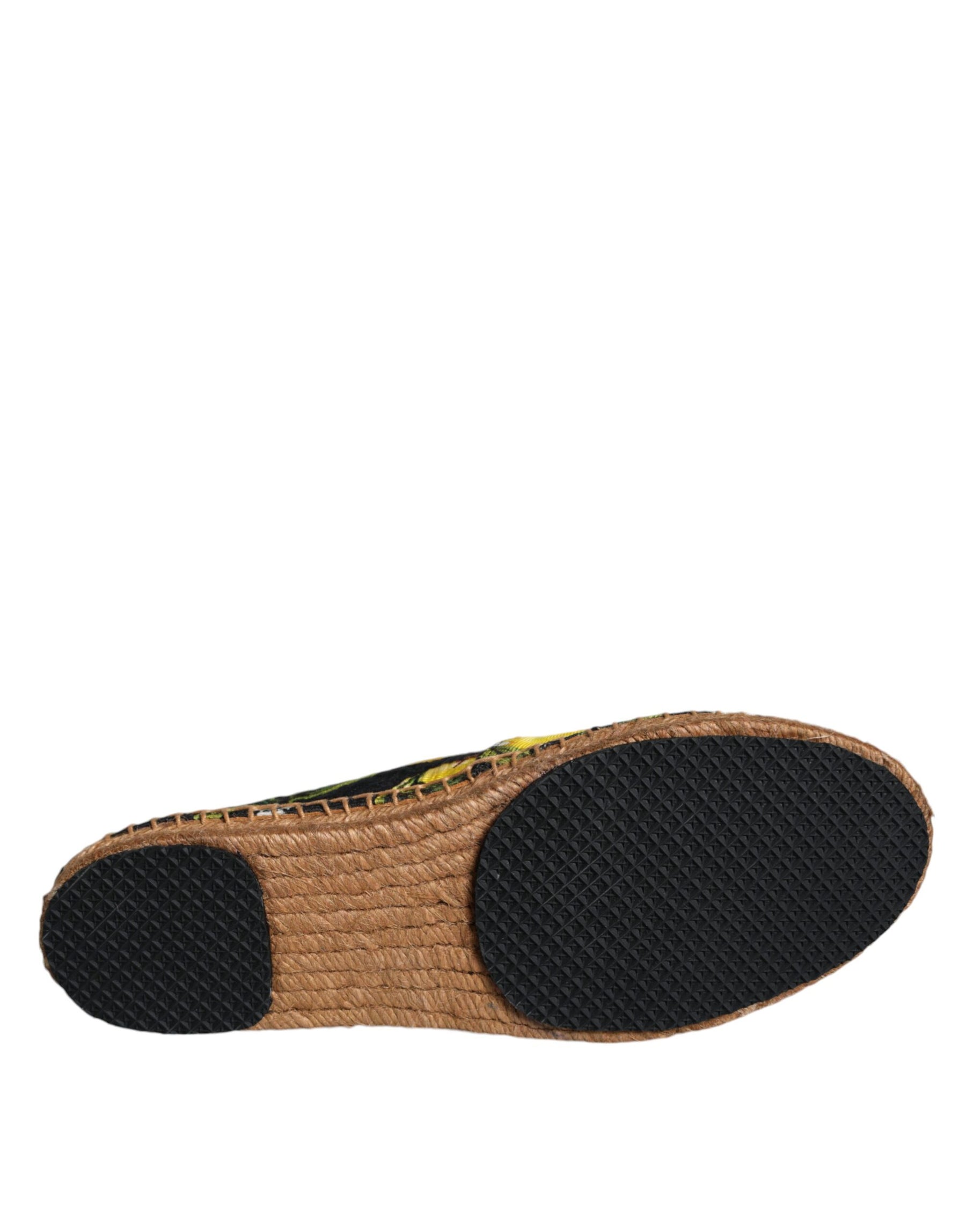 Dolce & Gabbana Multicolor Lemon Slip On Espadrilles Shoes | Regal Royce
