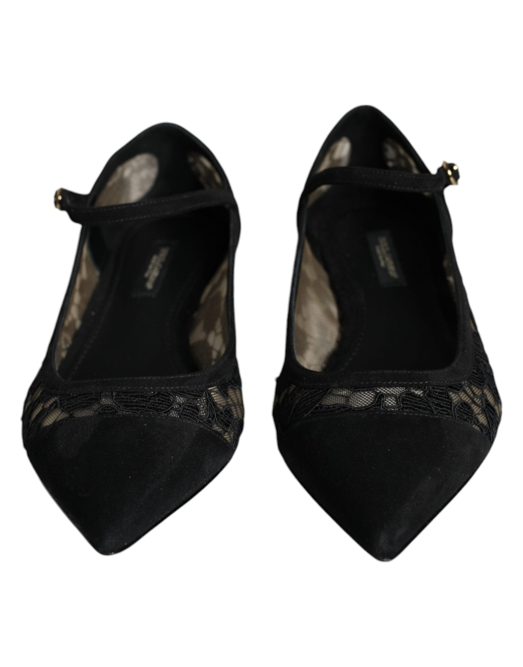 Dolce & Gabbana Black Taormina Lace Bellucci Flats Shoes | Regal Royce