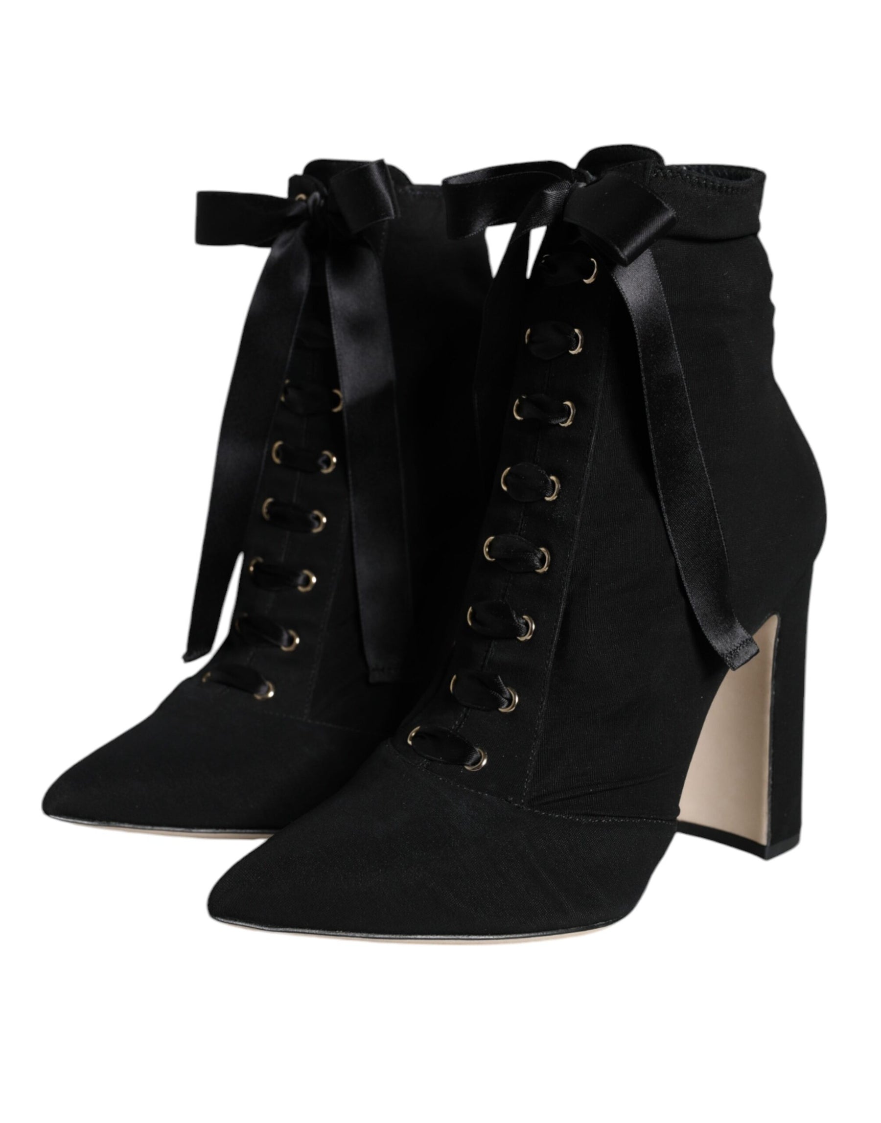 Dolce & Gabbana Black Jersey Stretch Ankle Booties Shoes | Regal Royce