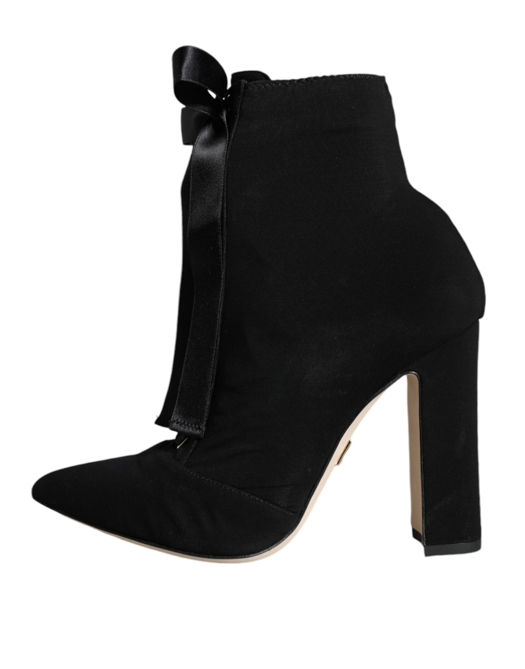 Dolce & Gabbana Black Jersey Stretch Ankle Booties Shoes | Regal Royce