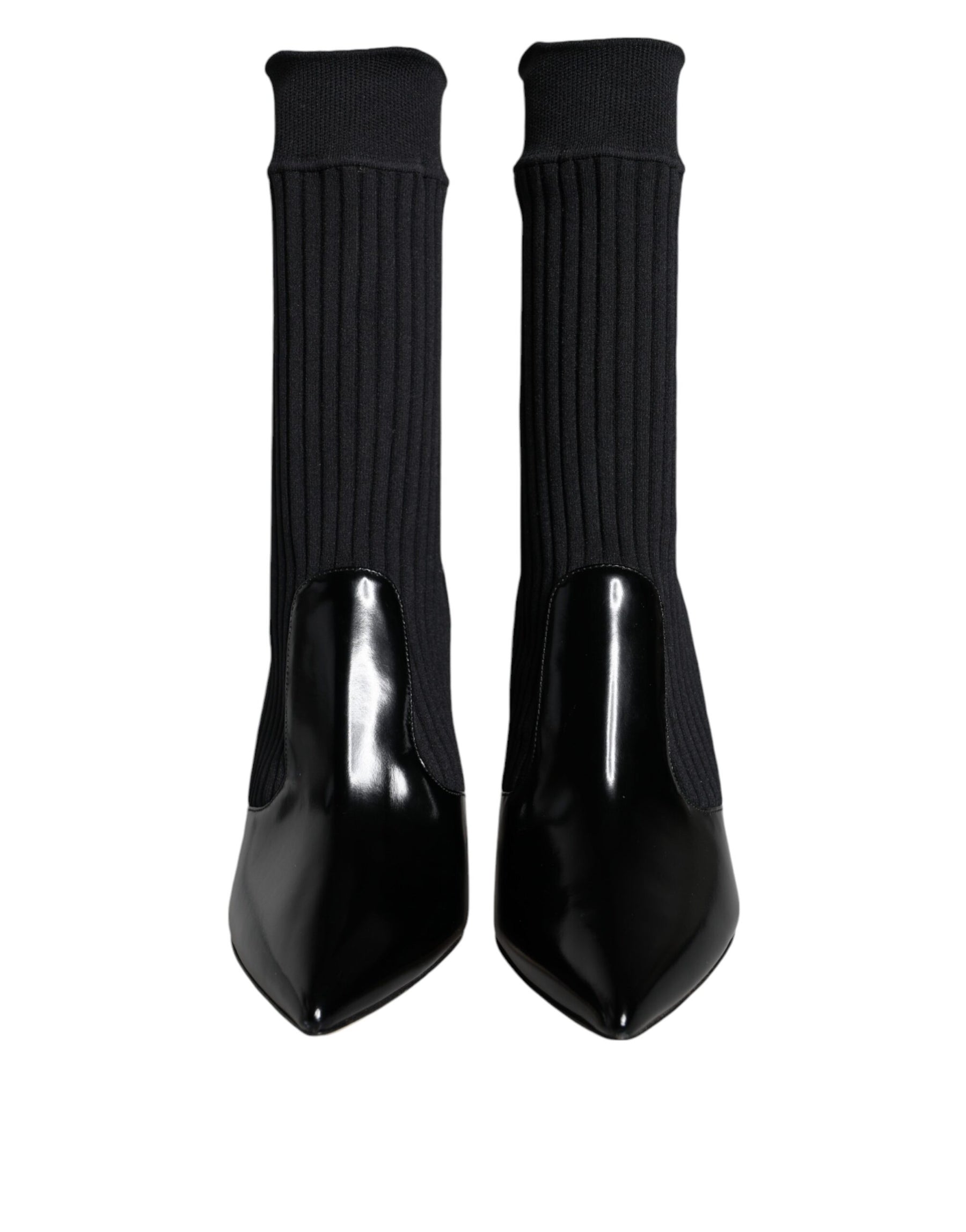 Dolce & Gabbana Black Stretch Stilettos Booties Socks Shoes | Regal Royce