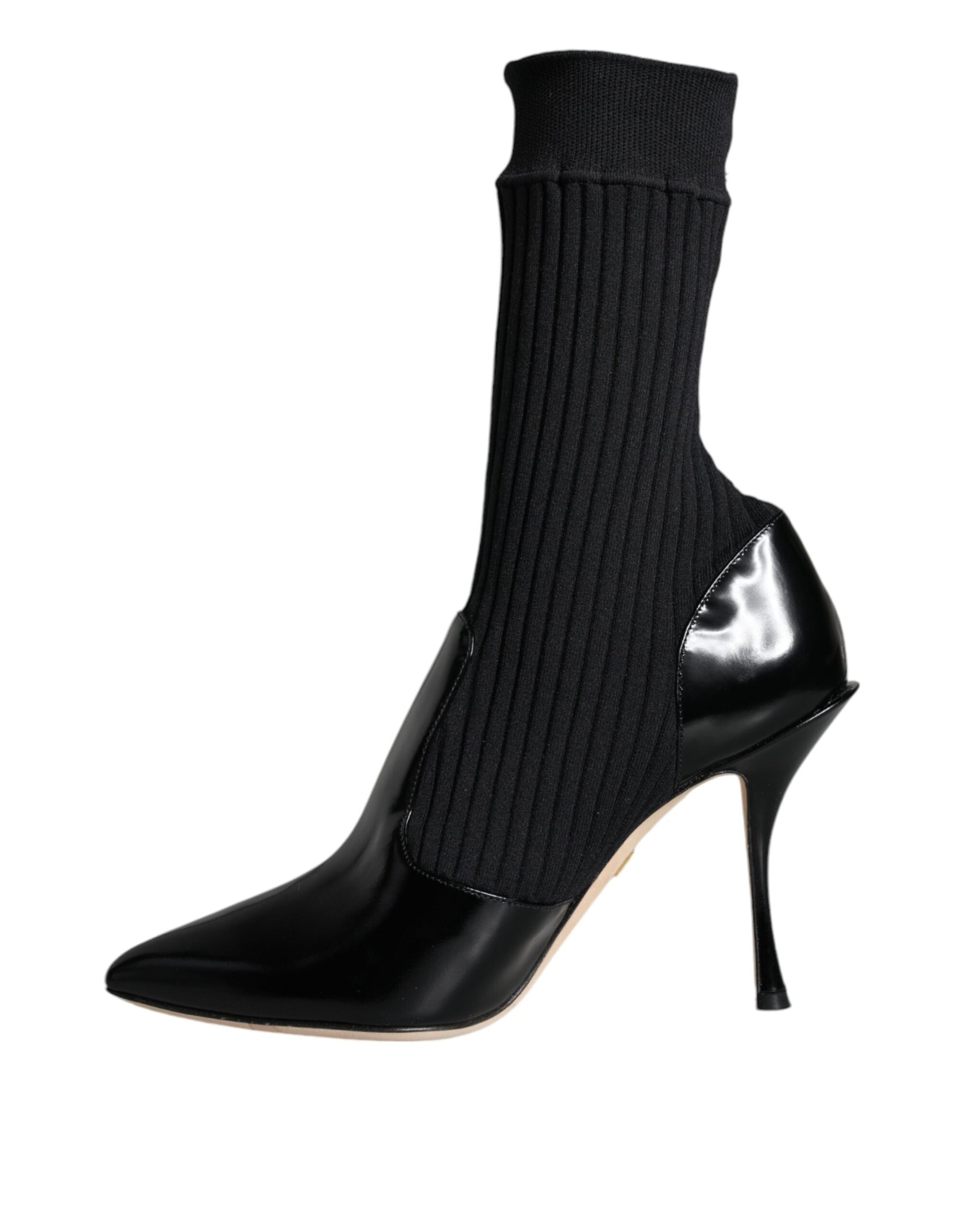 Dolce & Gabbana Black Stretch Stilettos Booties Socks Shoes | Regal Royce