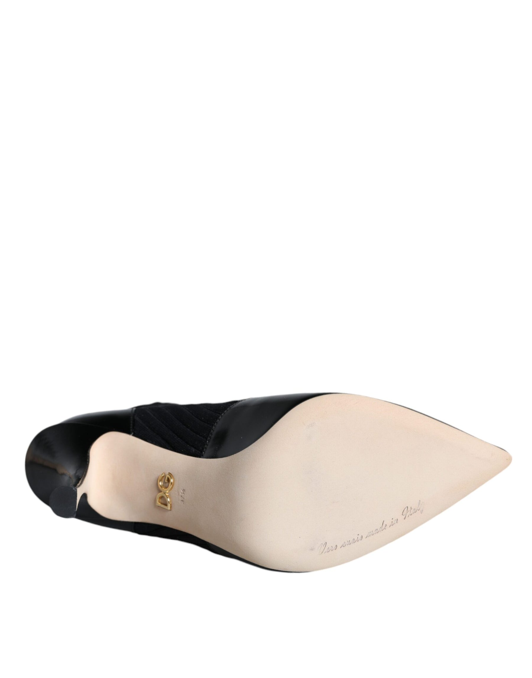 Dolce & Gabbana Black Stretch Stilettos Booties Socks Shoes | Regal Royce