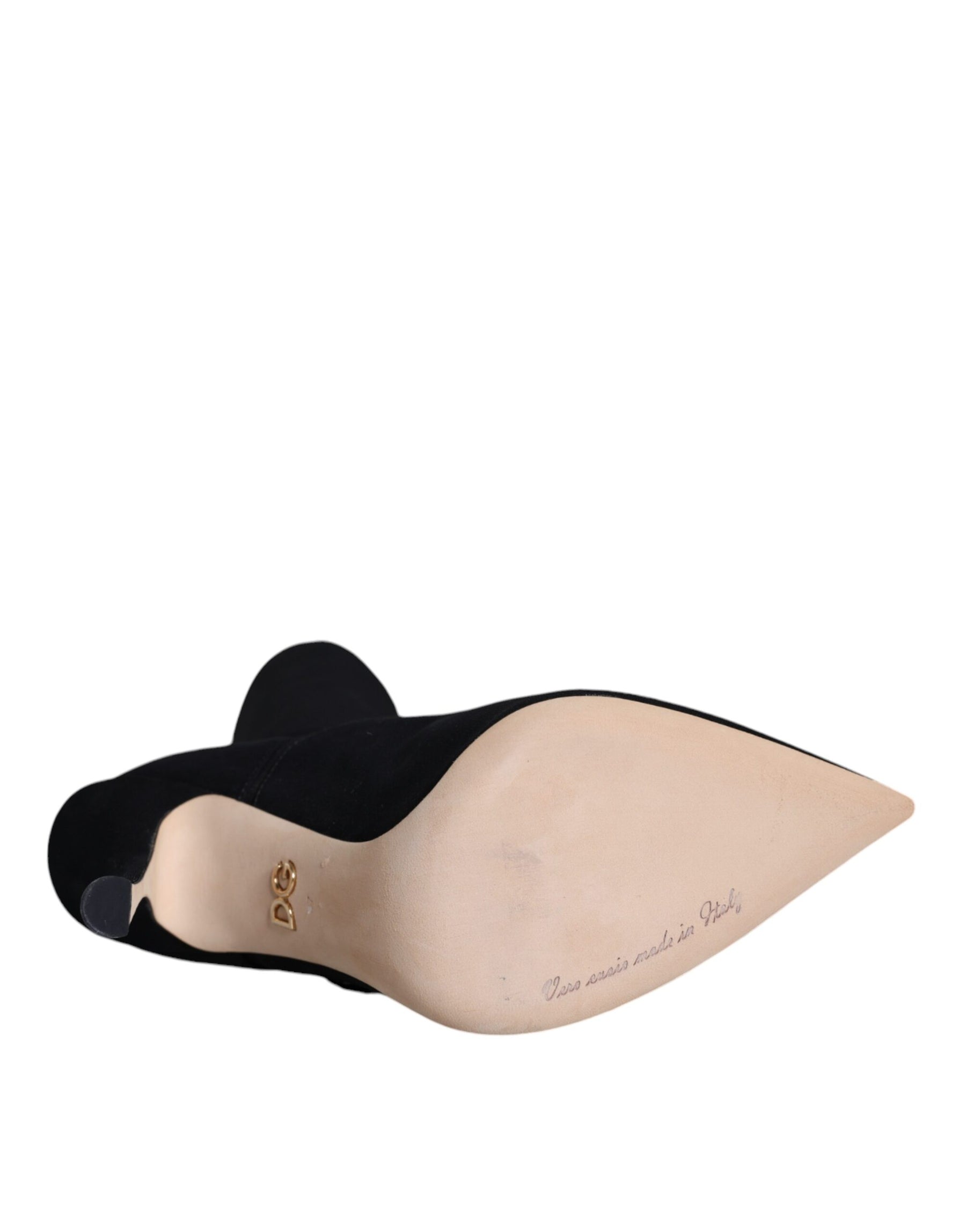 Dolce & Gabbana Black Stiletto Heels Mid Calf Boots Shoes | Regal Royce