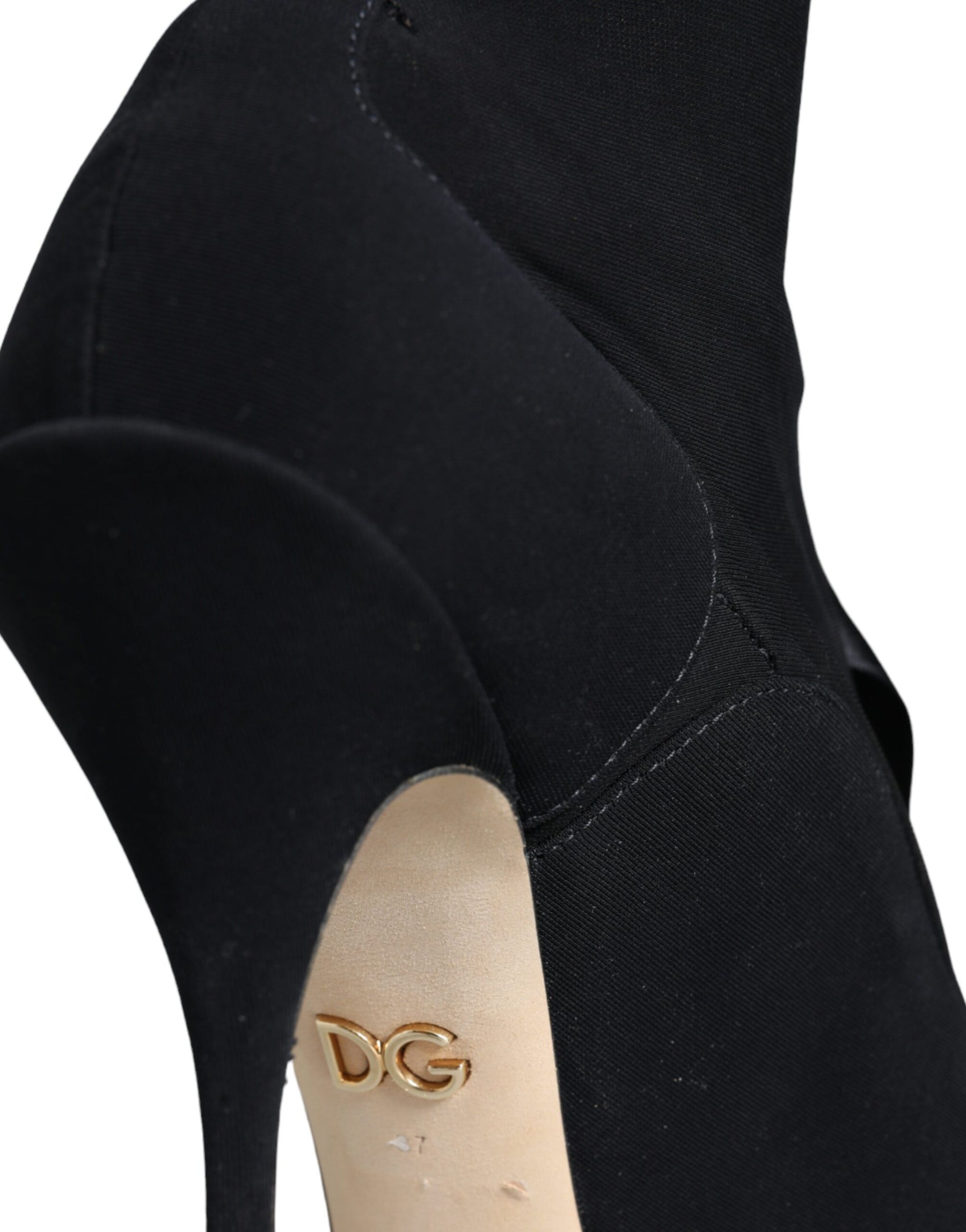 Dolce & Gabbana Black Stiletto Heels Mid Calf Boots Shoes | Regal Royce