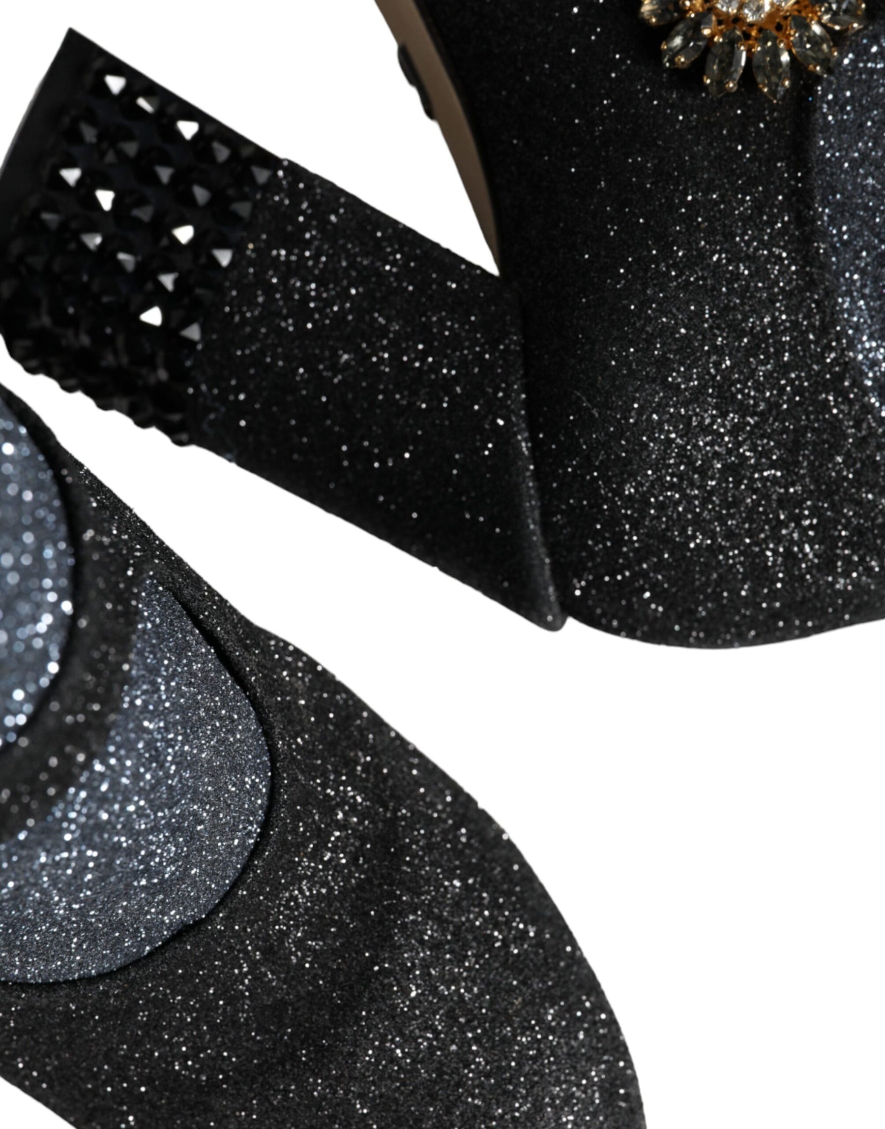 Dolce & Gabbana Black Crystal Mary Janes Booties Shoes | Regal Royce