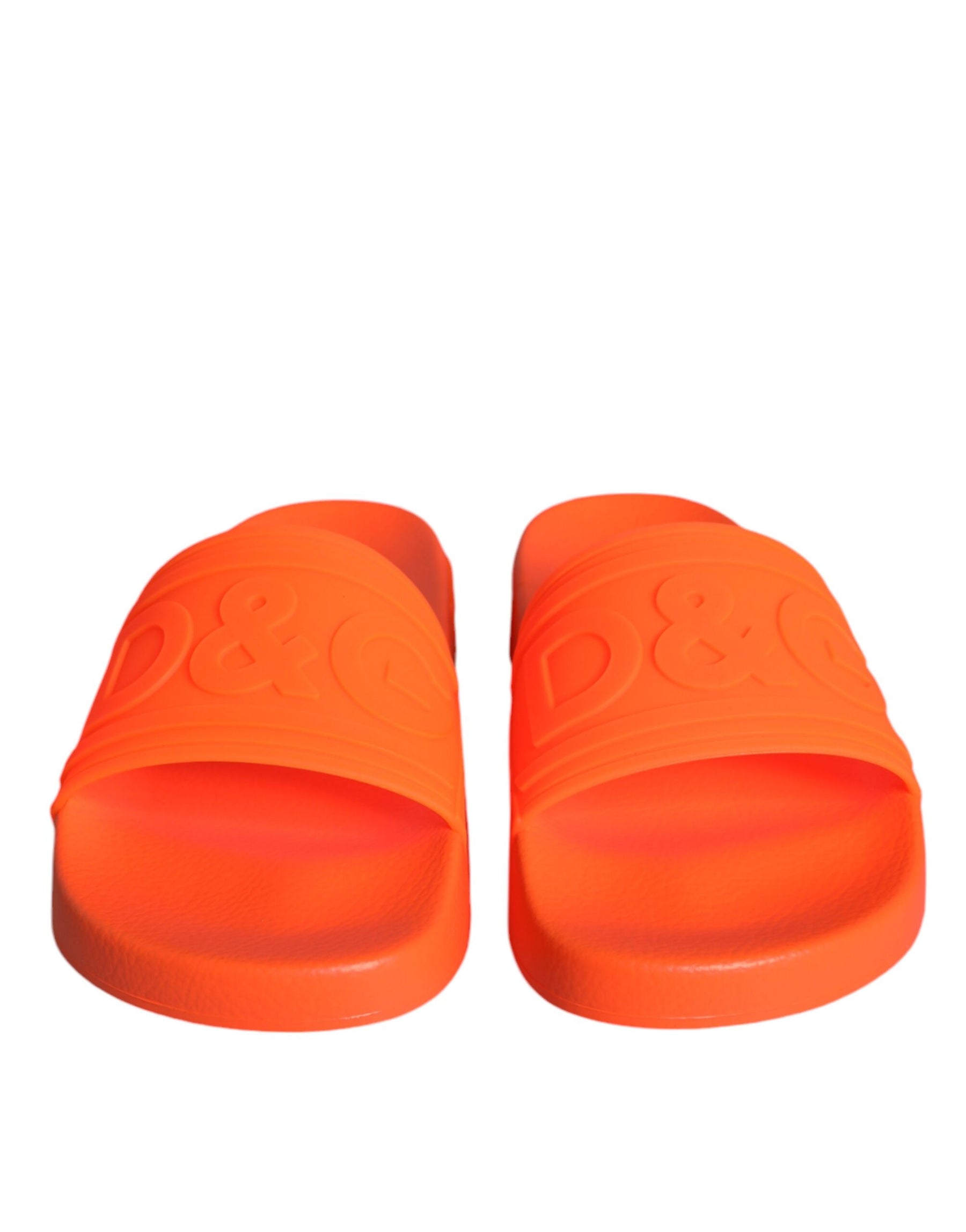 Dolce & Gabbana Orange Rubber Slides Sandals Beachwear Shoes | Regal Royce