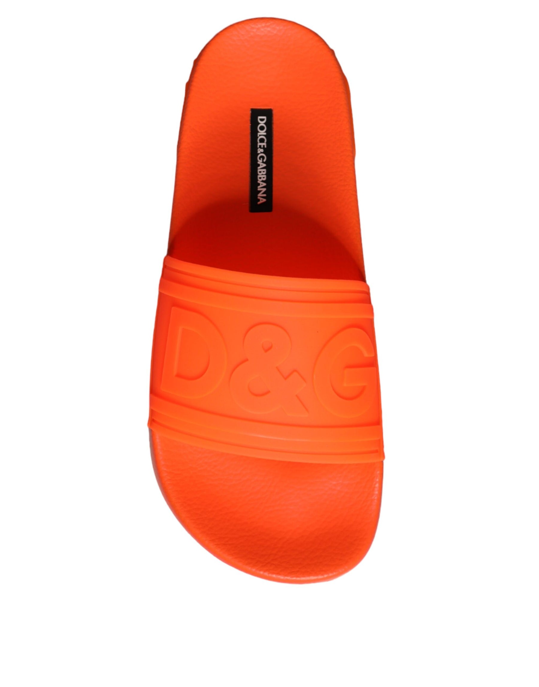 Dolce & Gabbana Orange Rubber Slides Sandals Beachwear Shoes | Regal Royce