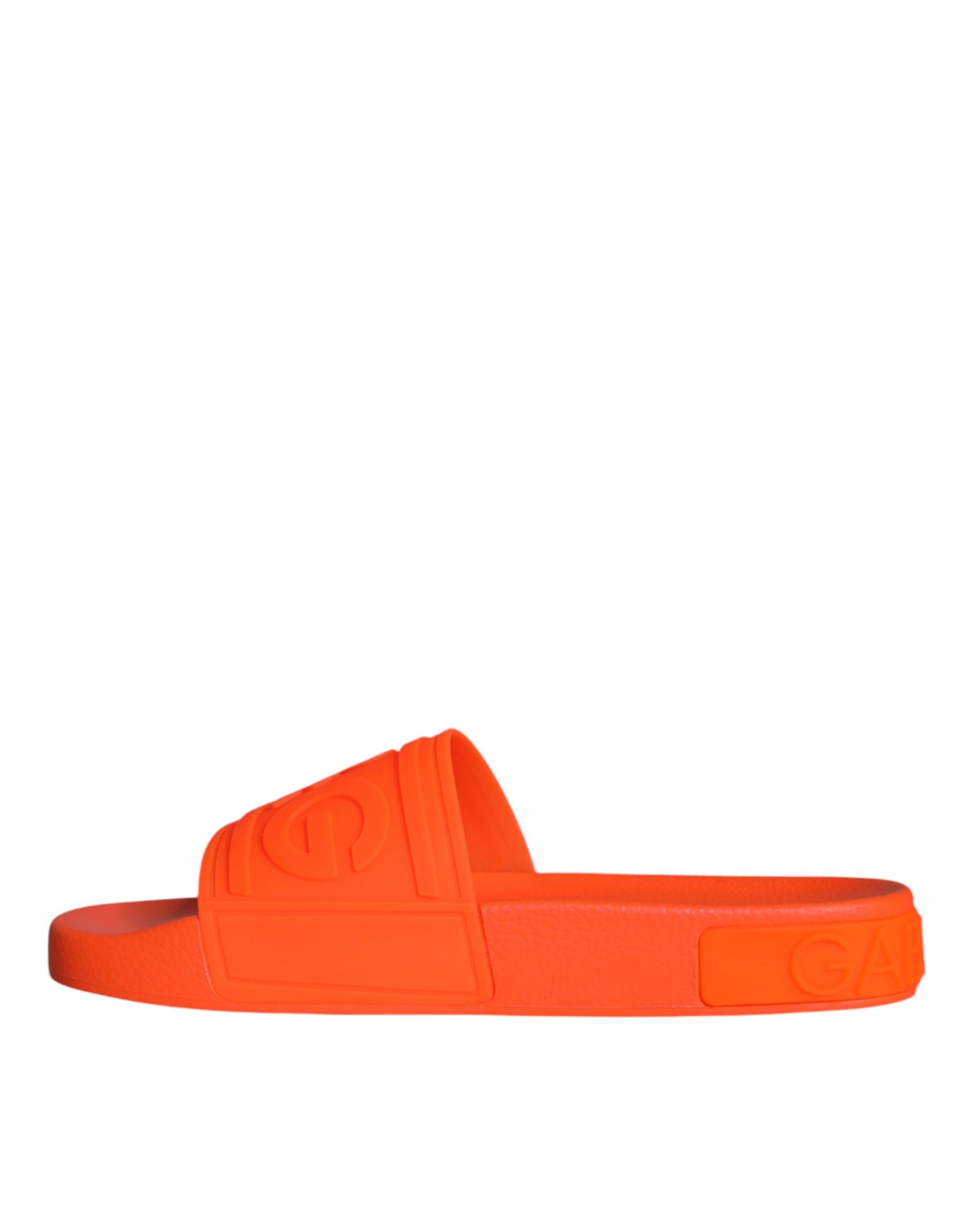 Dolce & Gabbana Orange Rubber Slides Sandals Beachwear Shoes | Regal Royce