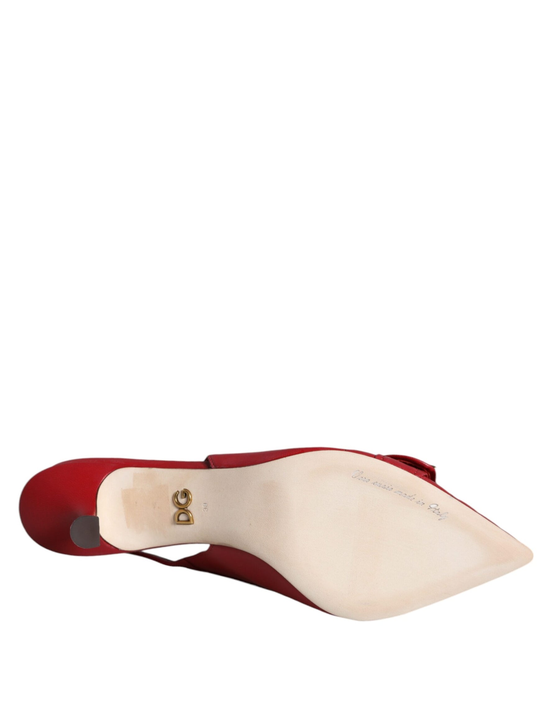 Dolce & Gabbana Red Devotion Leather Heels Slingback Shoes | Regal Royce