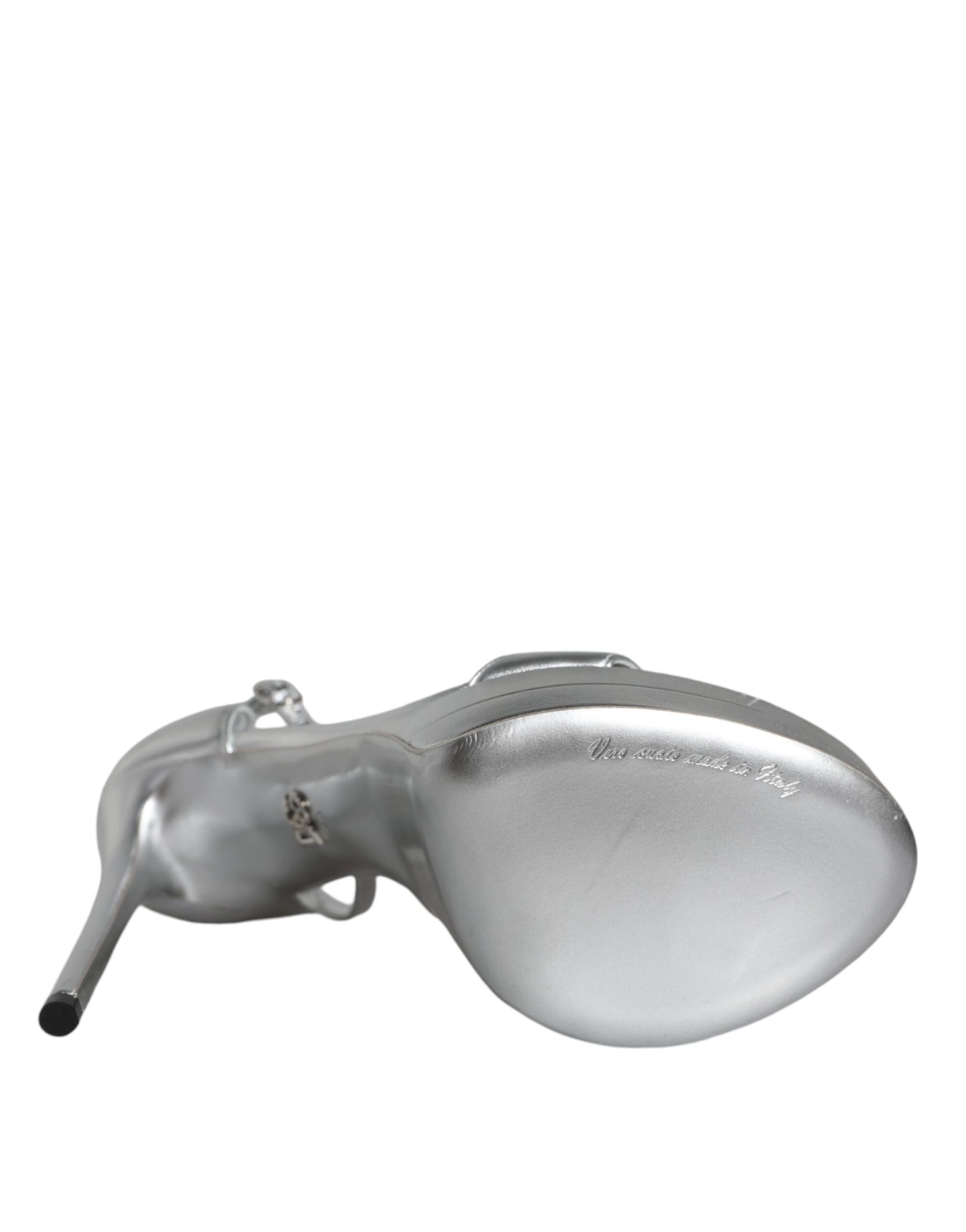 Dolce & Gabbana Silver Leather Platform Keira Sandals Shoes | Regal Royce
