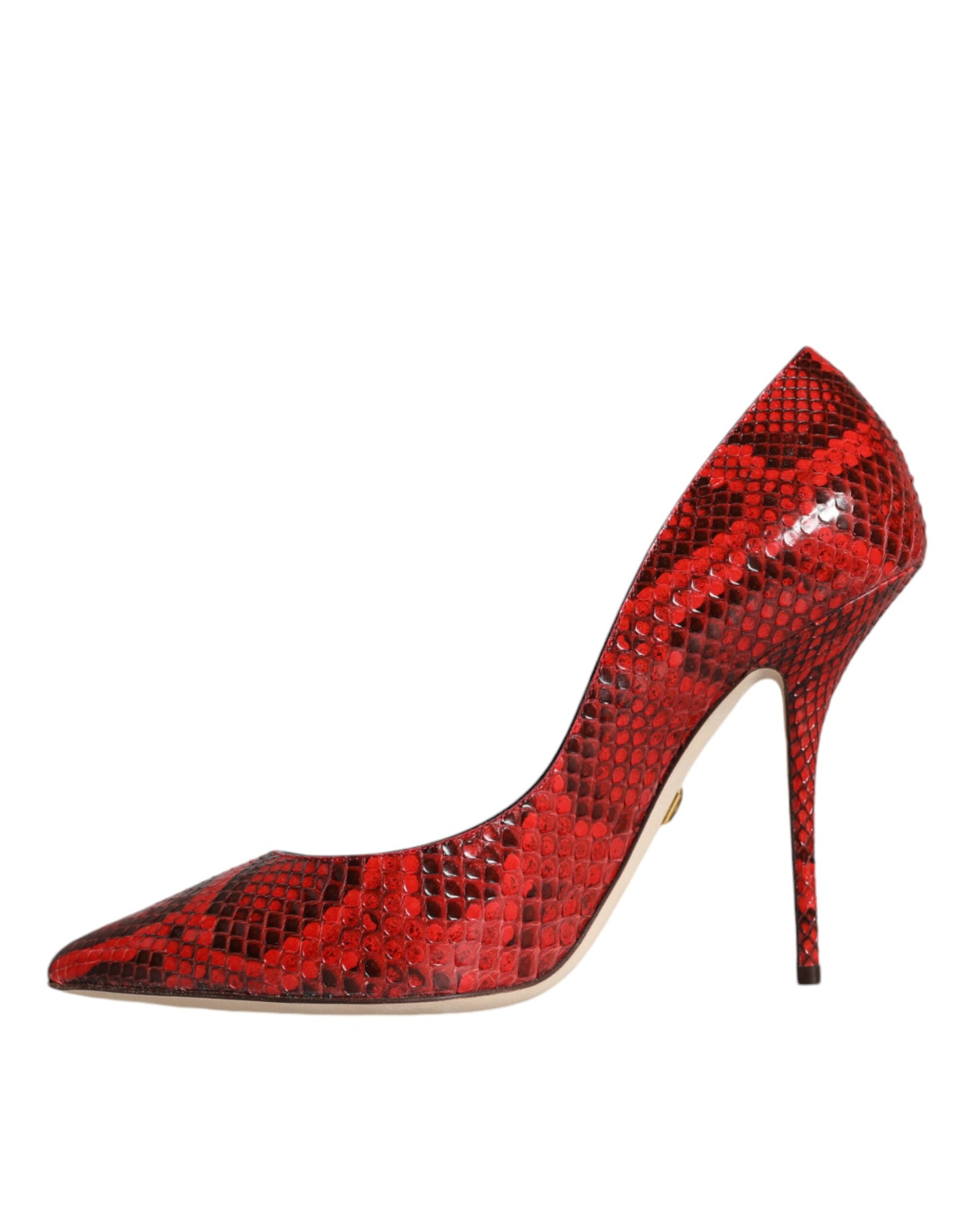 Dolce & Gabbana Red Leather Stiletto High Heels Pumps Shoes | Regal Royce
