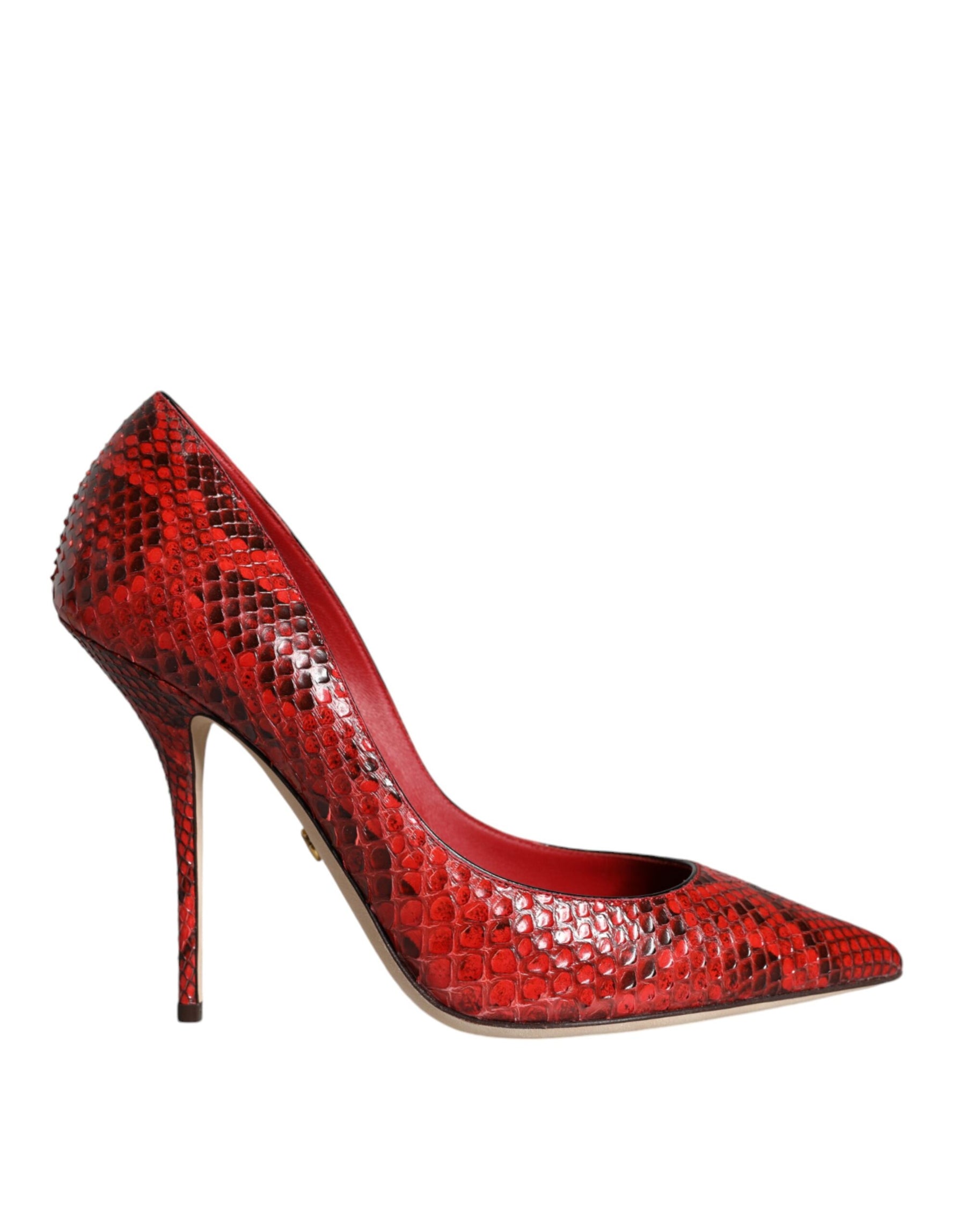 Dolce & Gabbana Red Leather Stiletto High Heels Pumps Shoes | Regal Royce