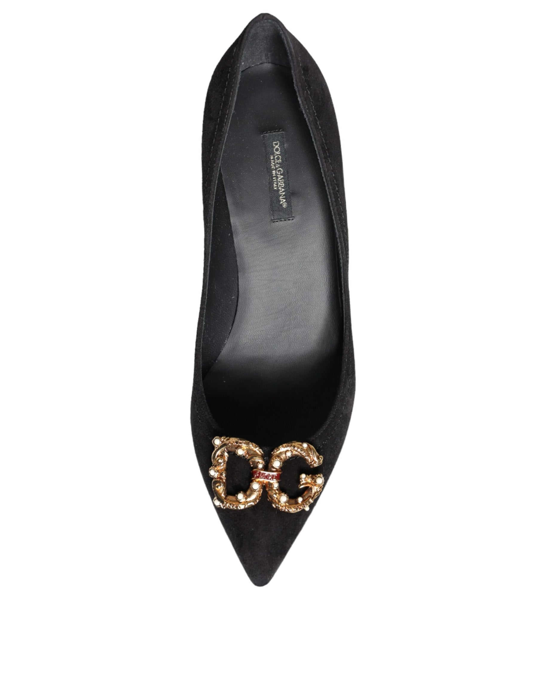 Dolce & Gabbana Black Amore Suede Bellucci Heels Pumps Shoes | Regal Royce