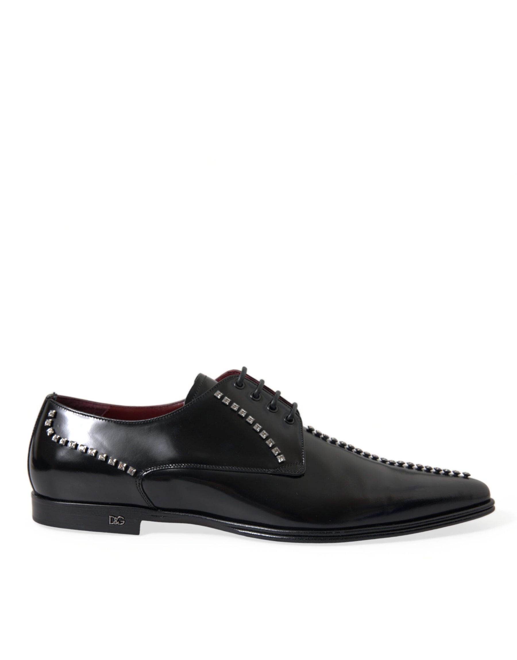 Dolce & Gabbana Black Leather Crystal Dress Formal Shoes | Regal Royce