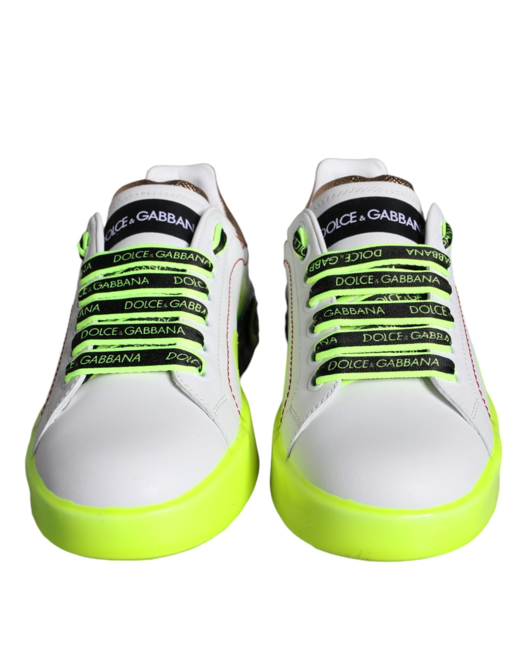 Dolce & Gabbana White Leather Portofino Low Top Sneakers Shoes | Regal Royce