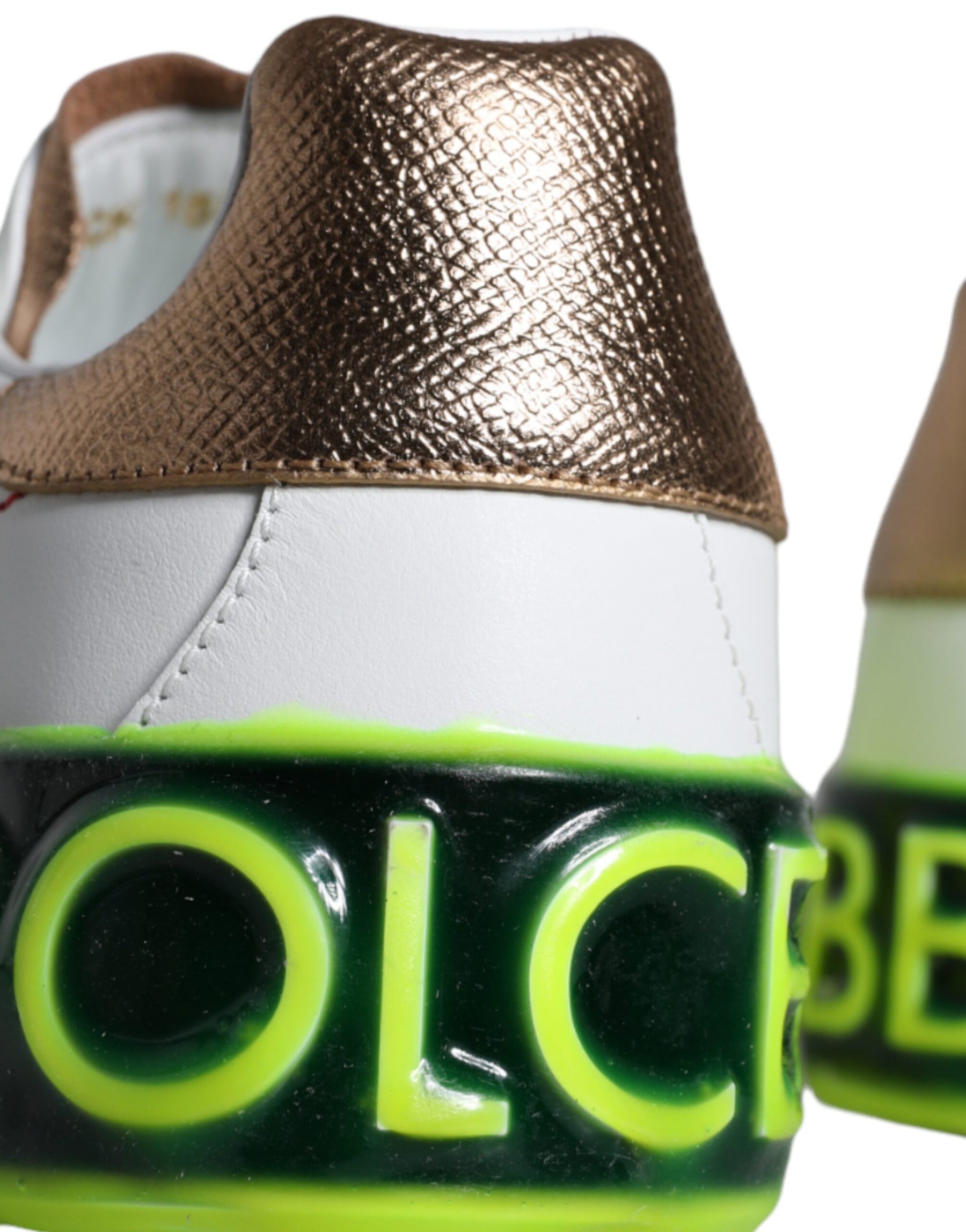 Dolce & Gabbana White Leather Portofino Low Top Sneakers Shoes | Regal Royce