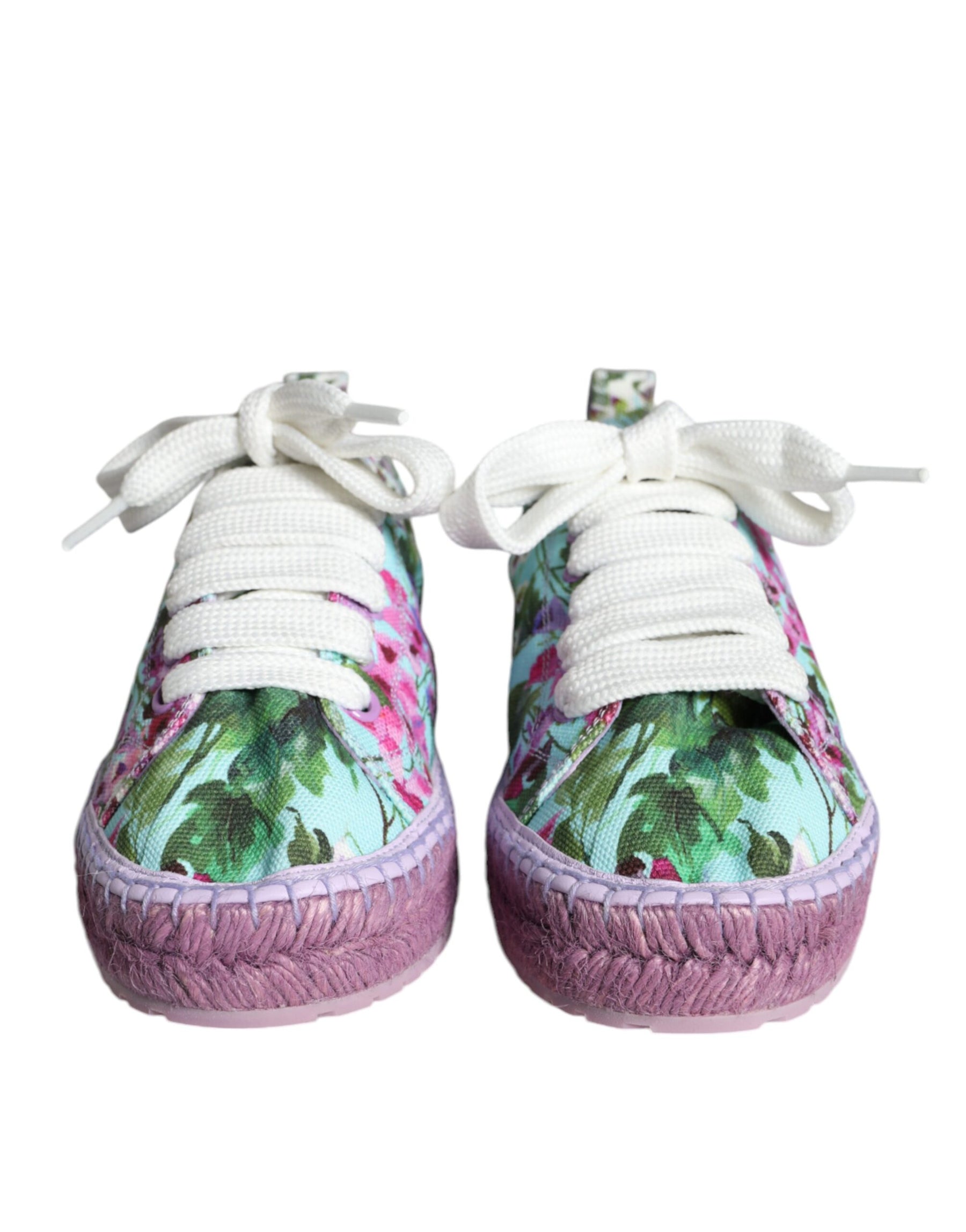 Dolce & Gabbana Multicolor Canvas Floral Espadrilles Sneakers Shoes | Regal Royce