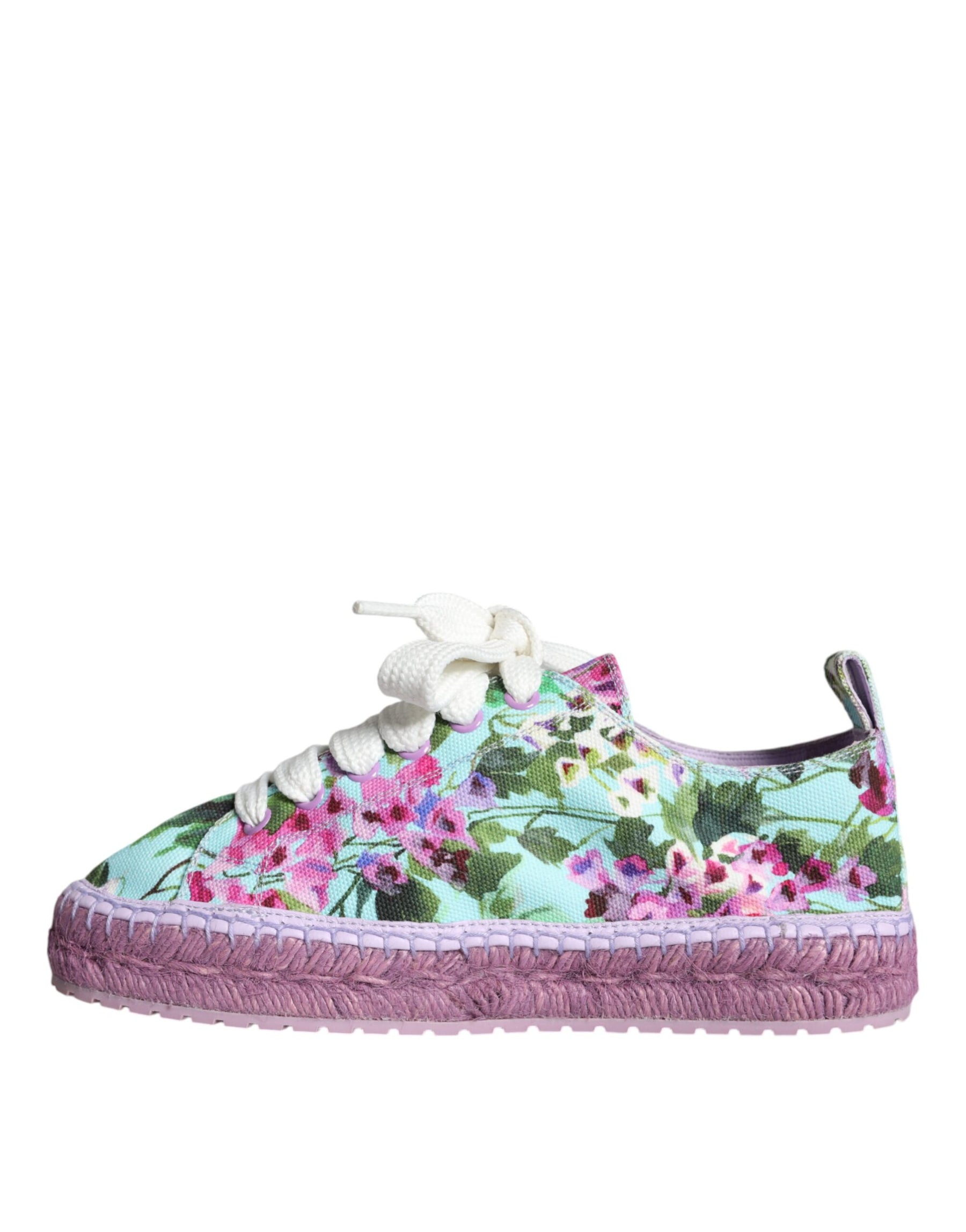 Dolce & Gabbana Multicolor Canvas Floral Espadrilles Sneakers Shoes | Regal Royce