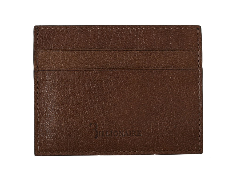 Billionaire Italian Couture Brown Leather Cardholder Wallet | Regal Royce