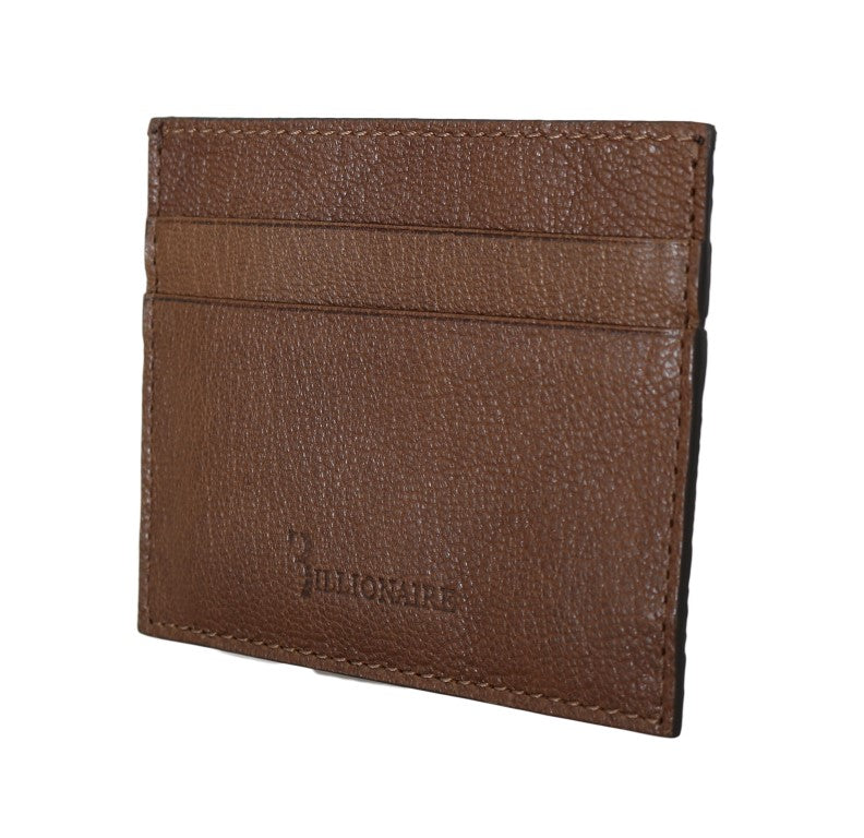 Billionaire Italian Couture Brown Leather Cardholder Wallet | Regal Royce
