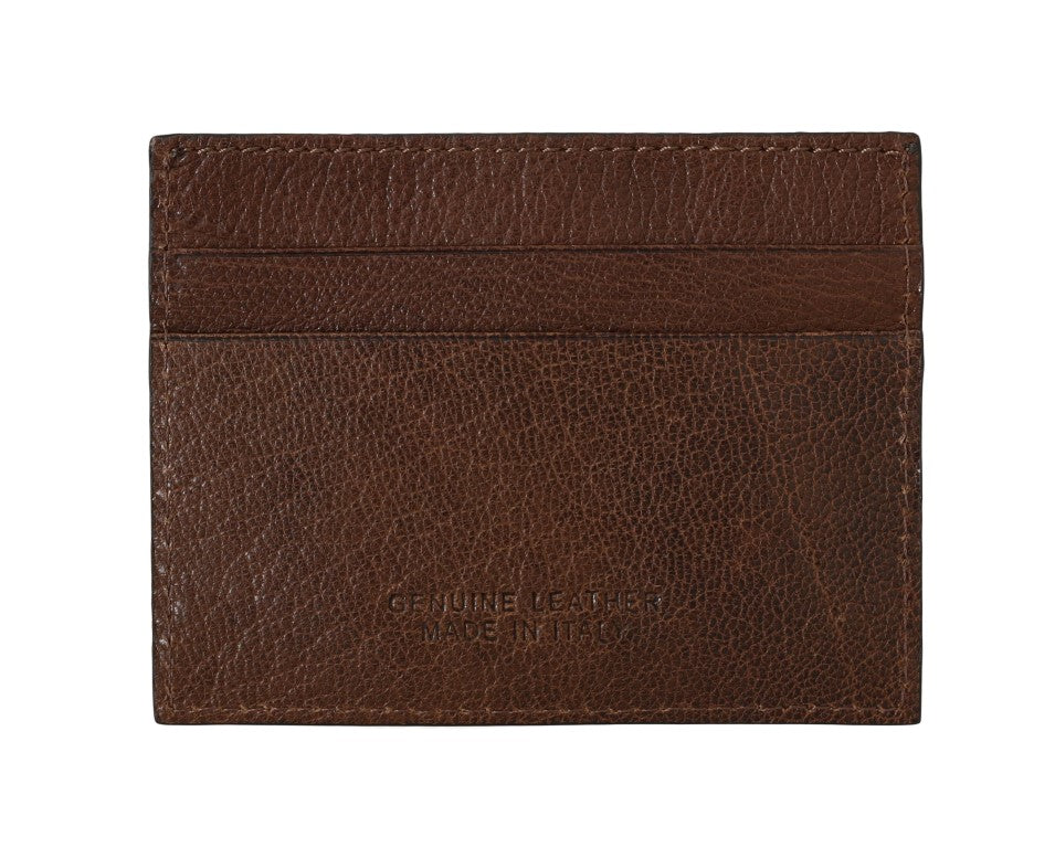Billionaire Italian Couture Brown Leather Cardholder Wallet | Regal Royce