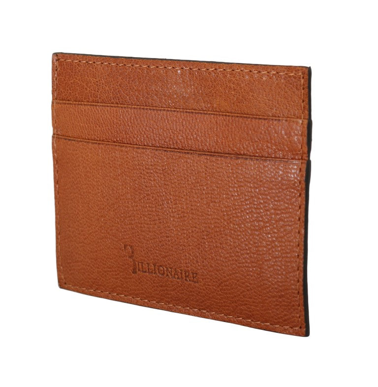 Billionaire Italian Couture Brown Leather Cardholder Wallet | Regal Royce