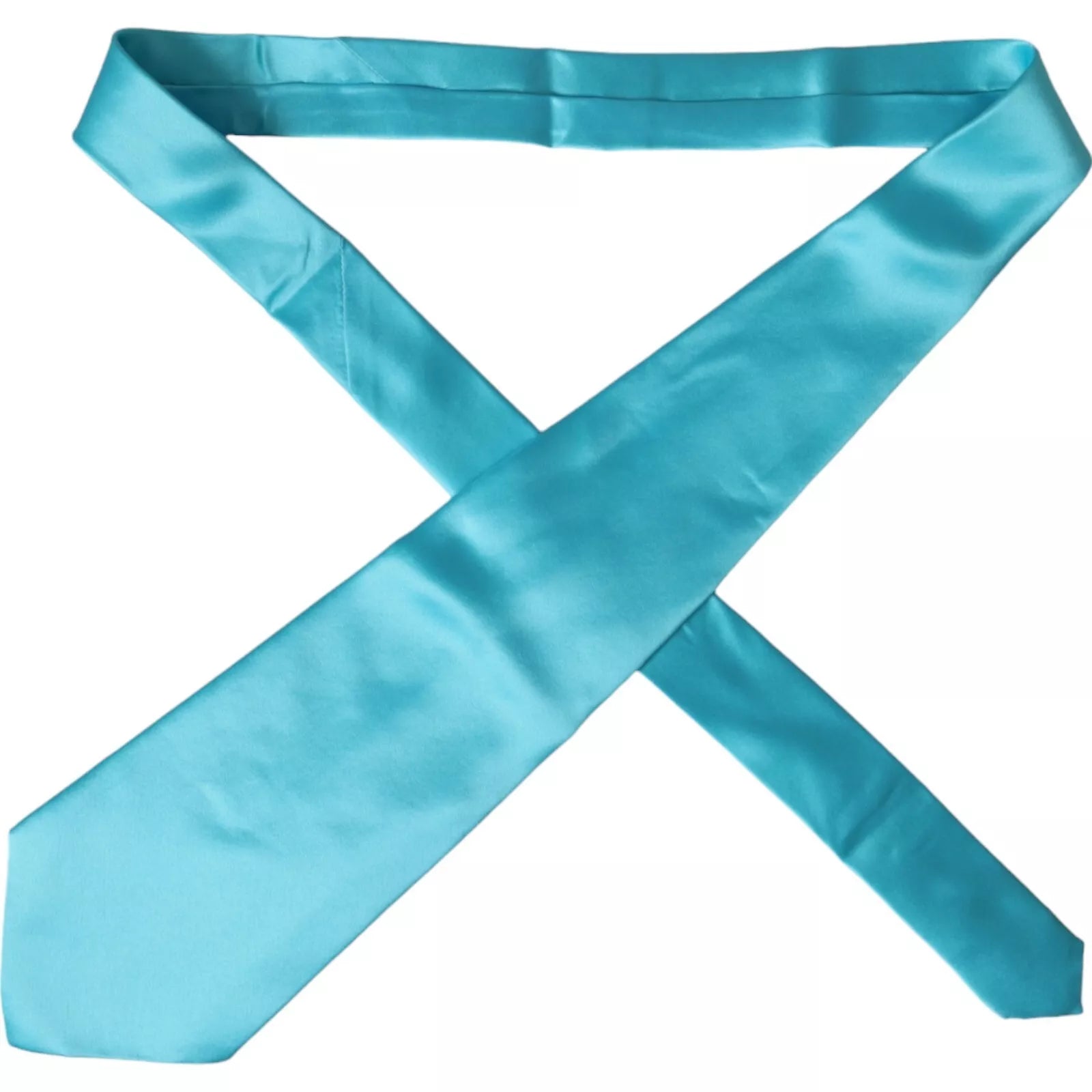 Dolce & Gabbana Light Blue Satin Silk Wide Adjustable Men Tie | Regal Royce
