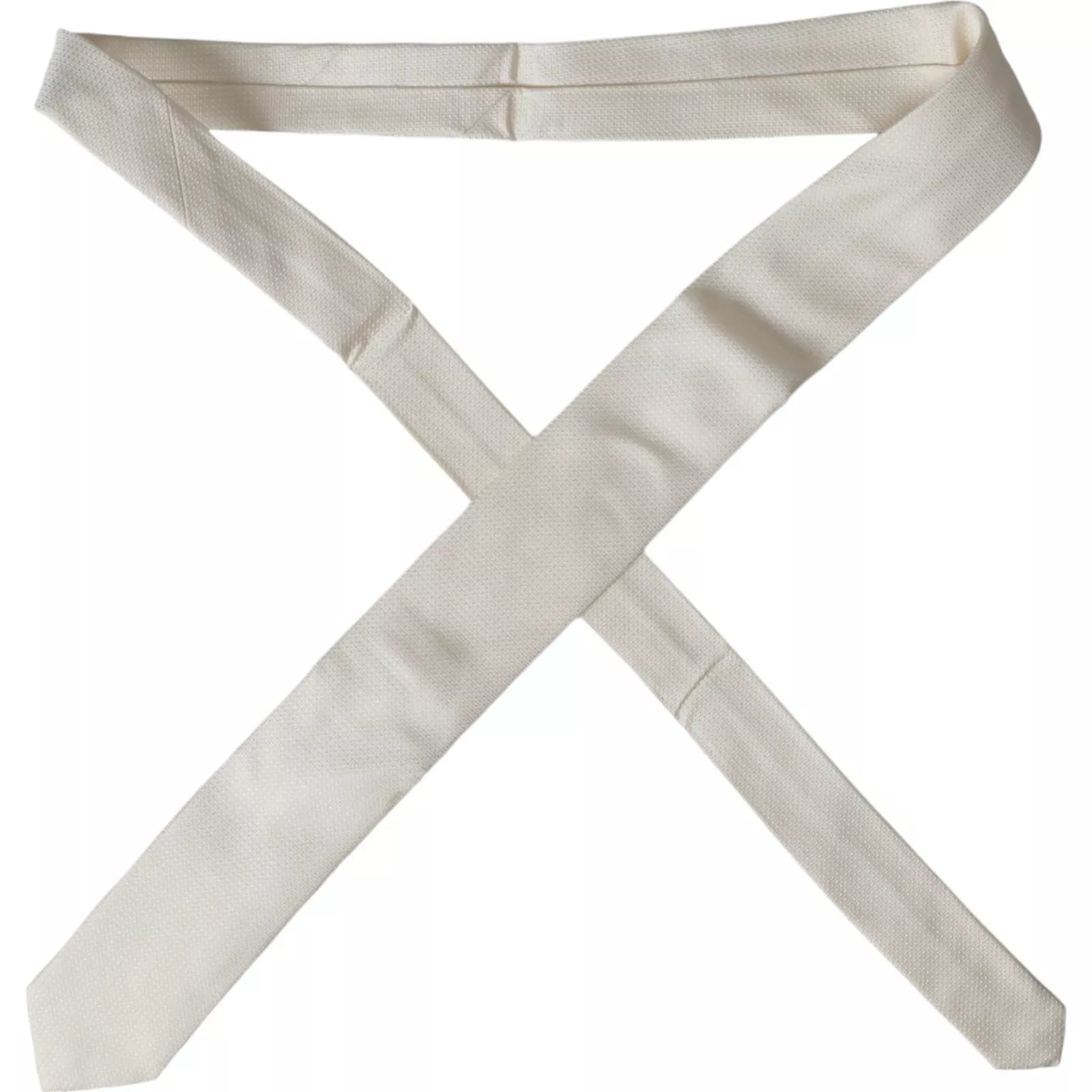 Dolce & Gabbana Off White Patterned Silk Classic Adjustable Tie | Regal Royce