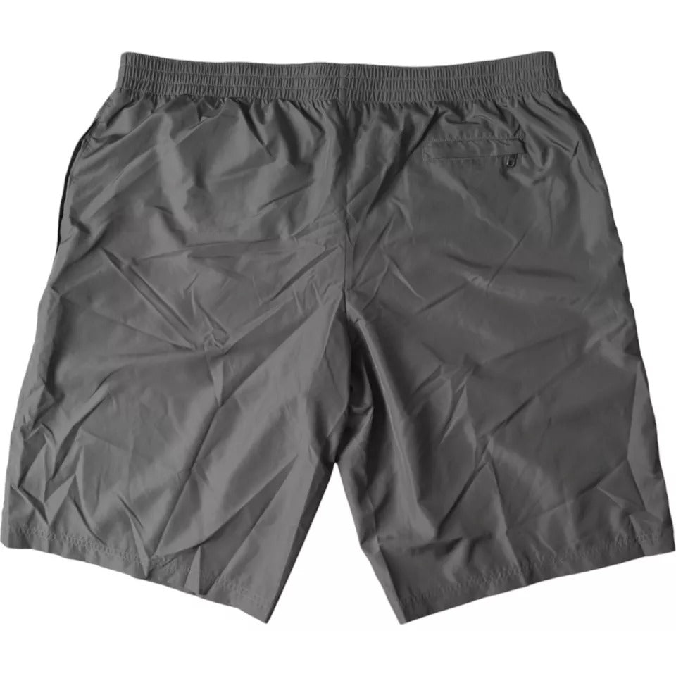 Dolce & Gabbana Dark Gray Polyester Beachwear Shorts Swimwear Men | Regal Royce
