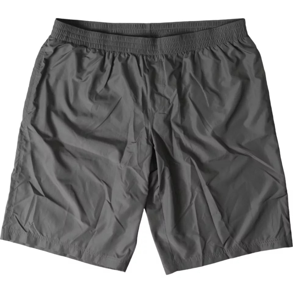 Dolce & Gabbana Dark Gray Polyester Beachwear Shorts Swimwear Men | Regal Royce