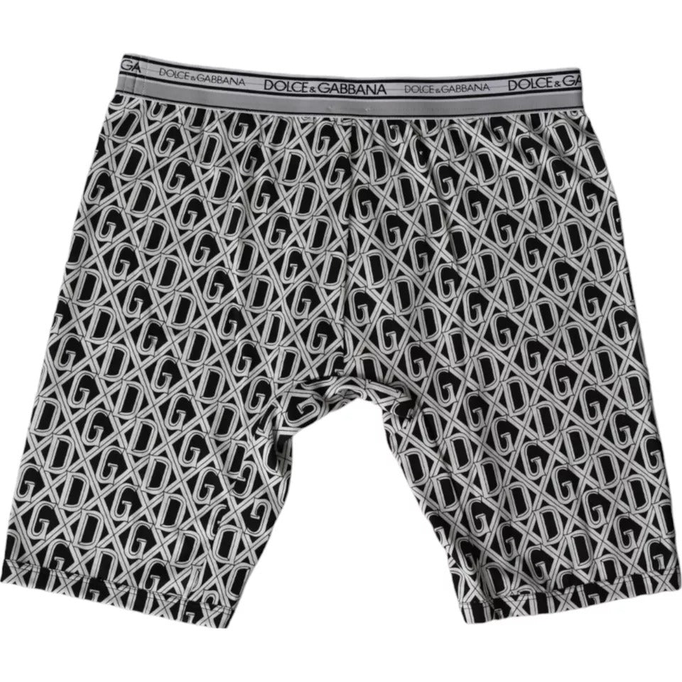 Dolce & Gabbana Black White DG Logo Cotton Stretch Cycling Underwear Men | Regal Royce