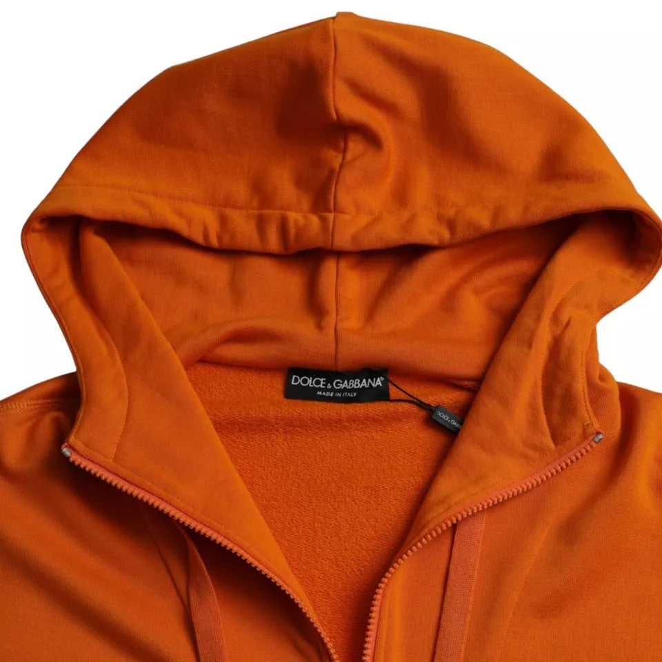 Dolce & Gabbana Orange Hooded Pullover Sweatshirt Sweater | Regal Royce