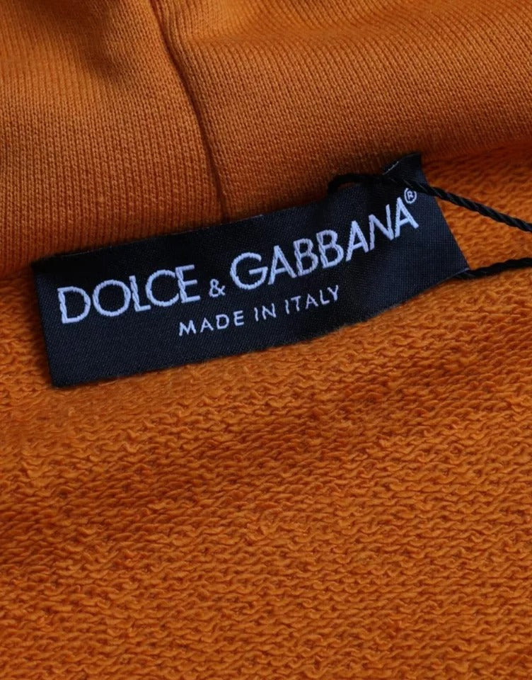 Dolce & Gabbana Orange Hooded Pullover Sweatshirt Sweater | Regal Royce