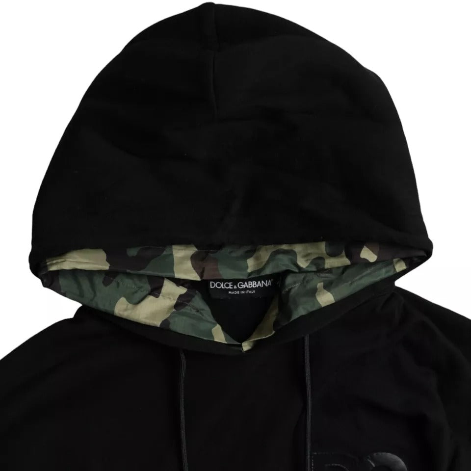 Dolce & Gabbana Black Camouflage Hooded Sweatshirt Sweater | Regal Royce