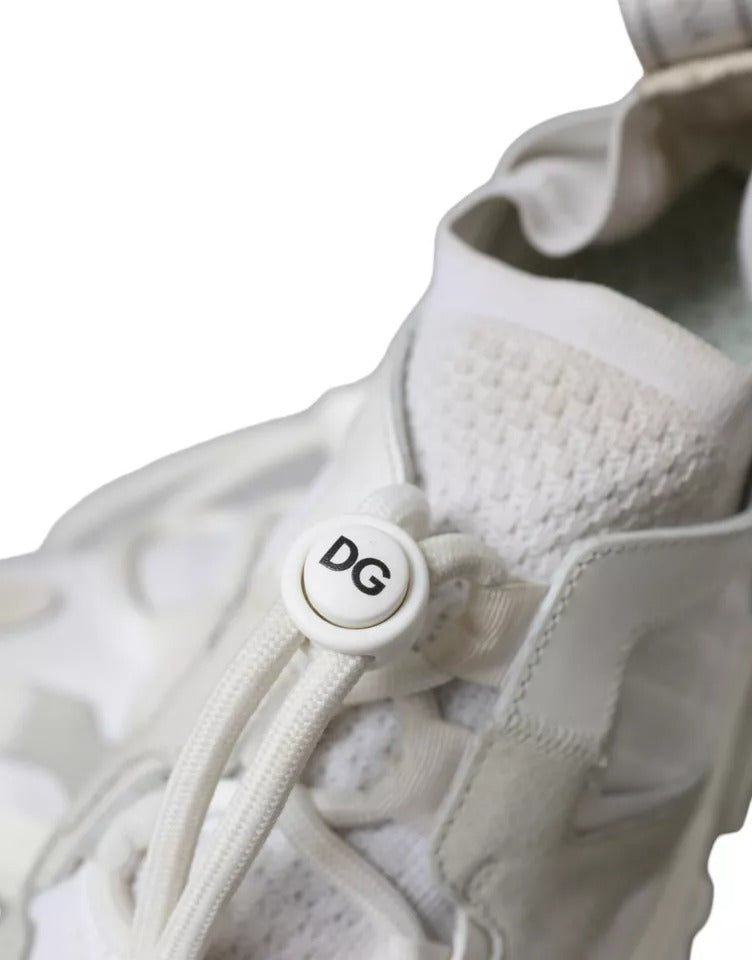 Dolce & Gabbana White Mesh Sorrento Trekking Sneakers Shoes | Regal Royce