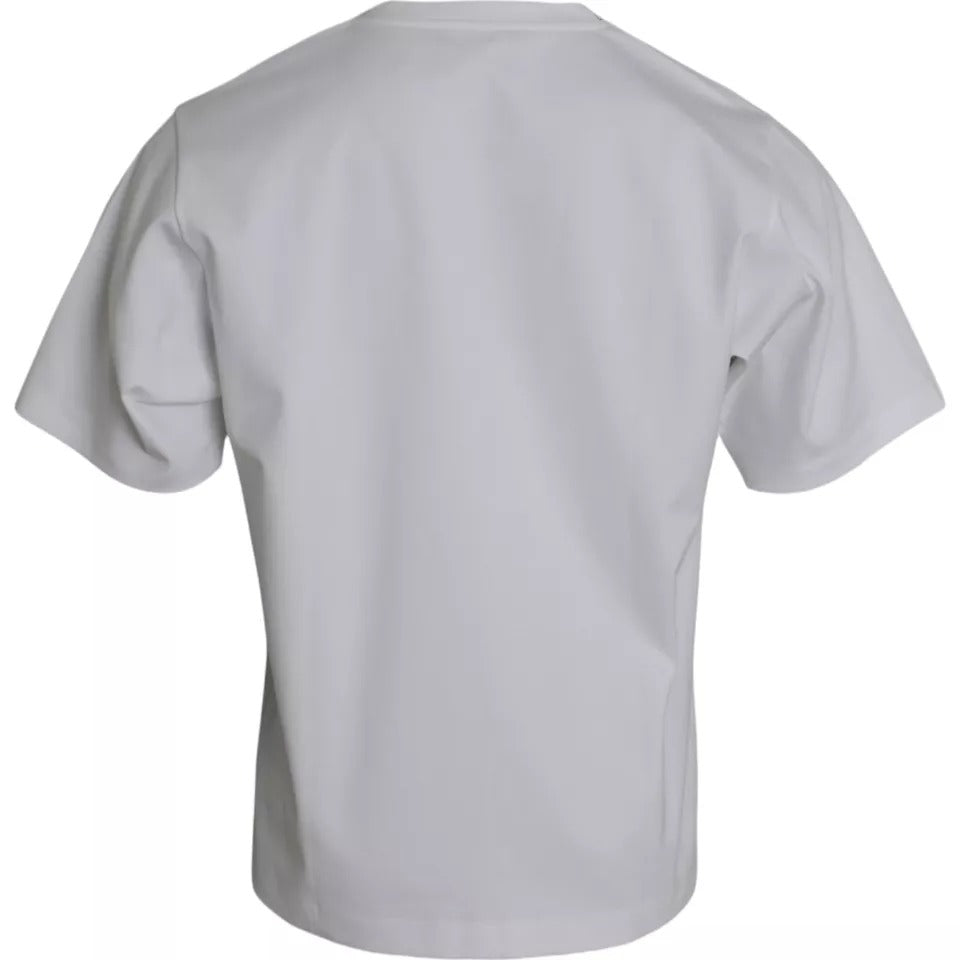 Dolce & Gabbana White Cotton Round Neck Short Sleeve T-shirt | Regal Royce